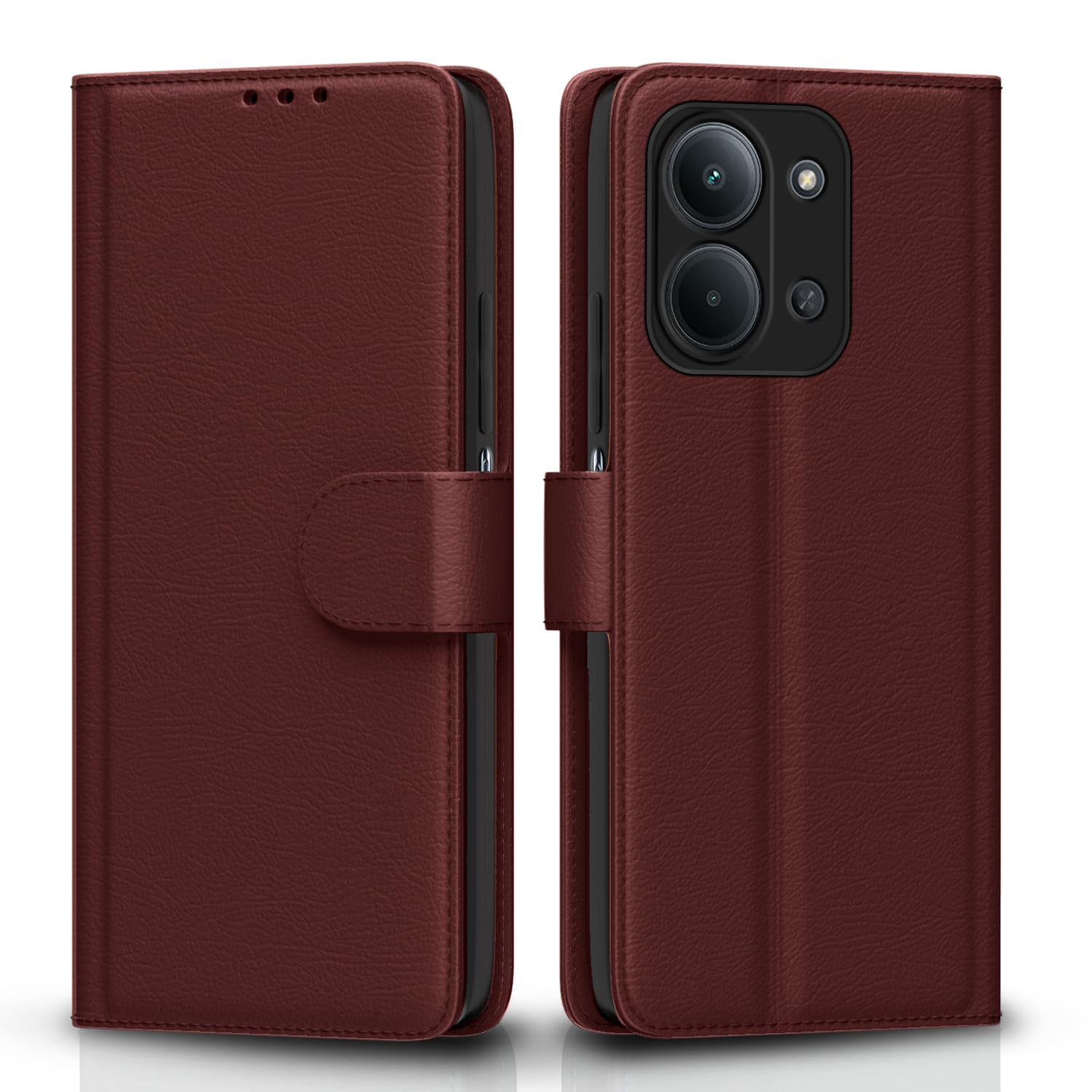 Pikkme brown Wallet mobile flip cover for Redmi 15C 5G