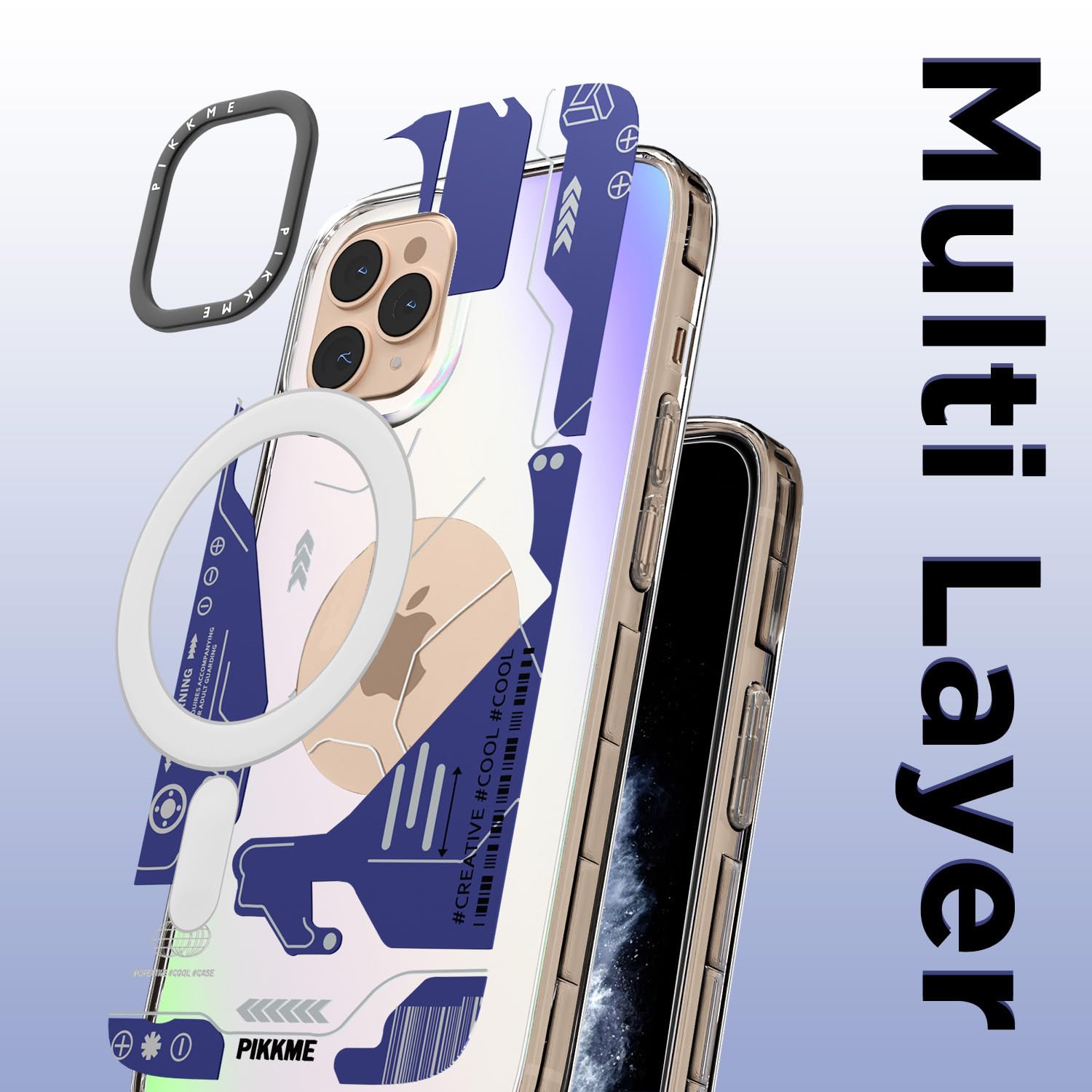 Pikkme iPhone 11 Pro Max Printmagsafe Back Cover (Blue)