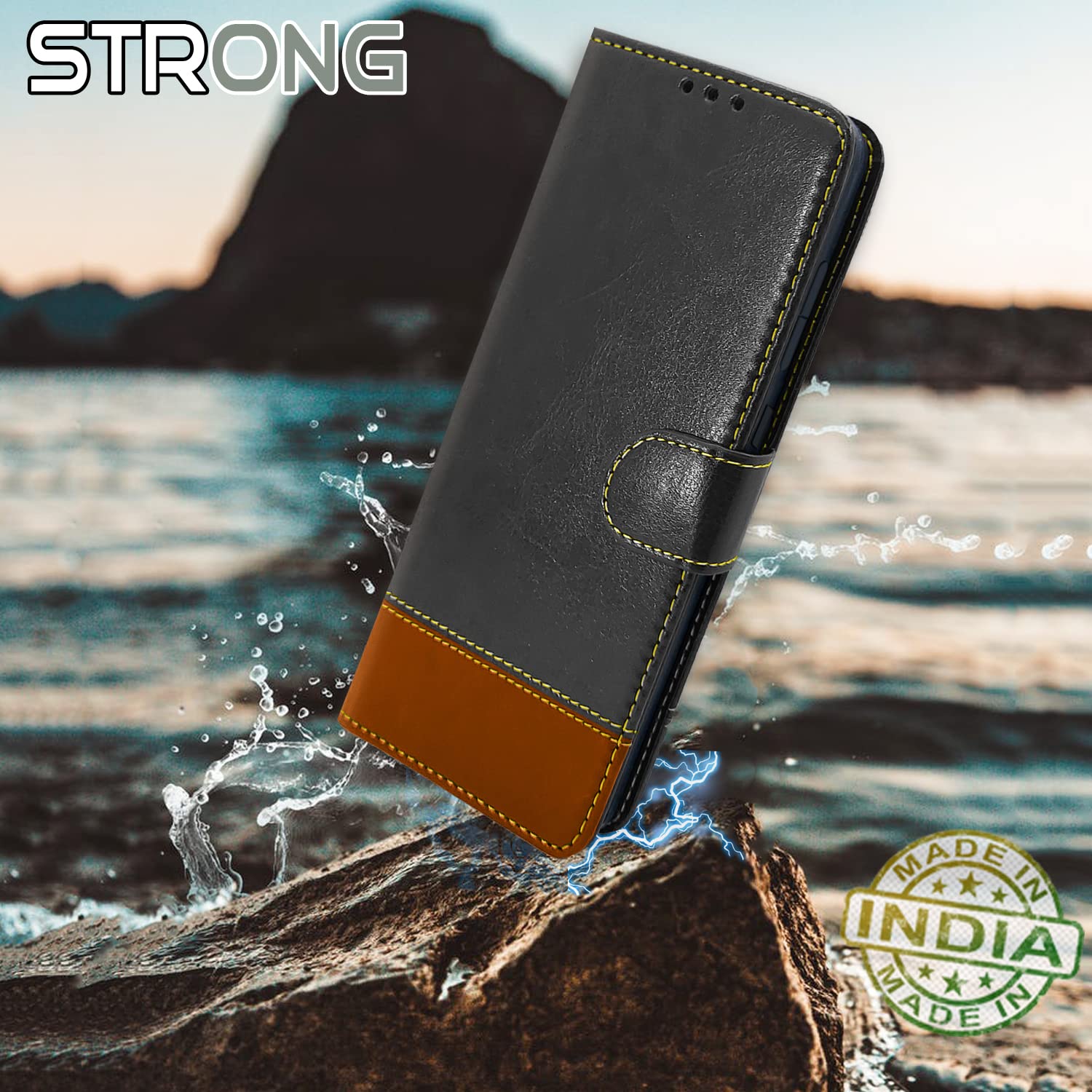 Pikkme Mi Poco F4 5G black & brown flip cover – photo 2