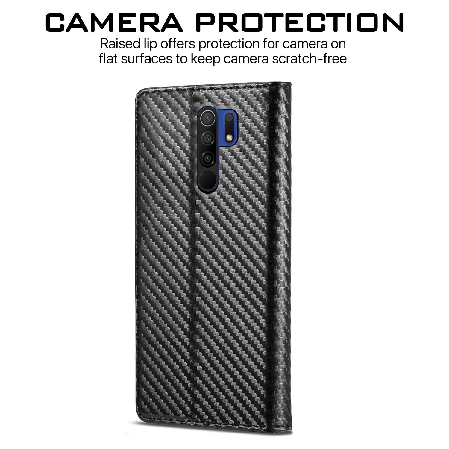 Redmi 9 Prime/Poco M2 Wallet mobile flip cover in black by Pikkme – photo 4
