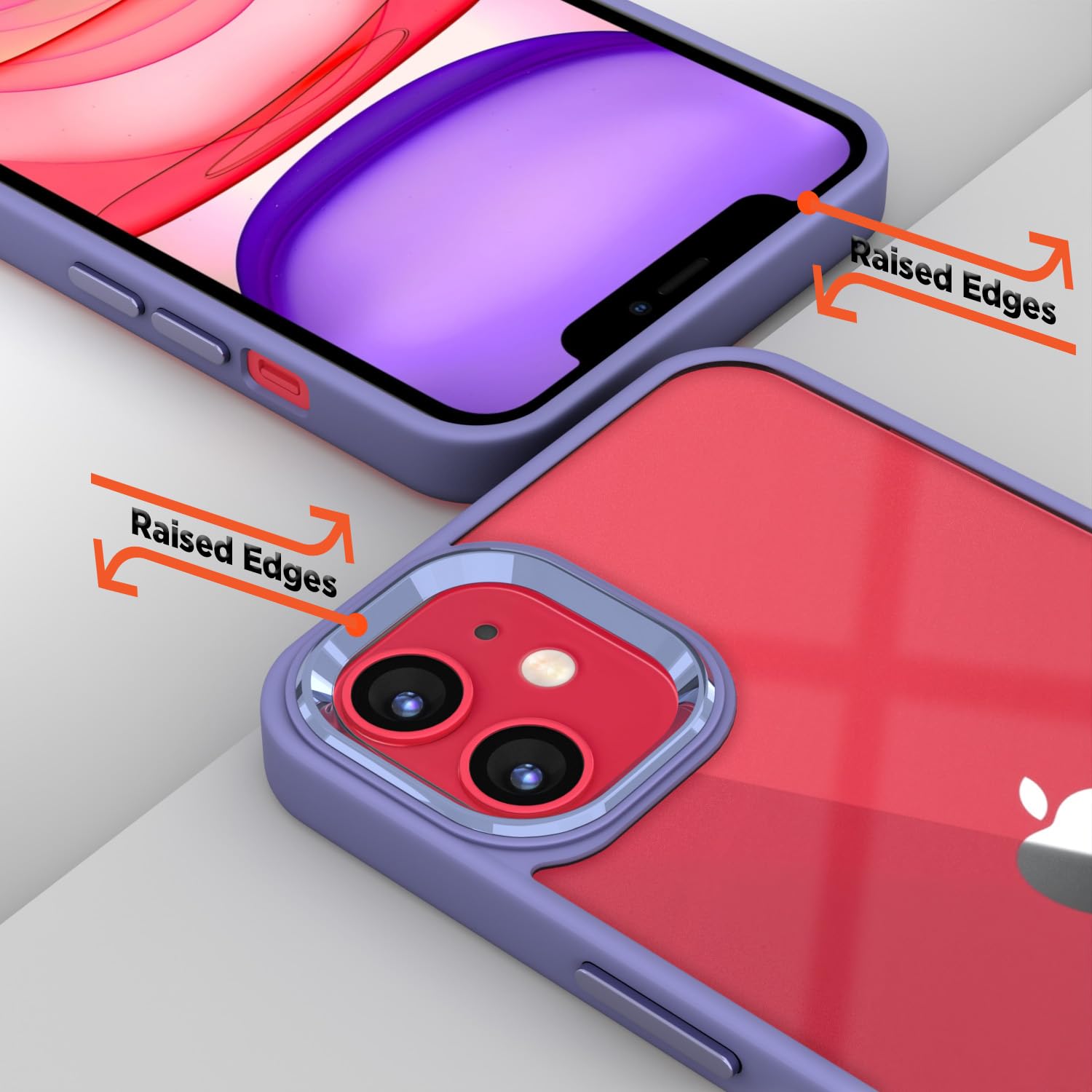 Pikkme iPhone 11 Electroplated Crome Metal Ring Back Cover (Purple)