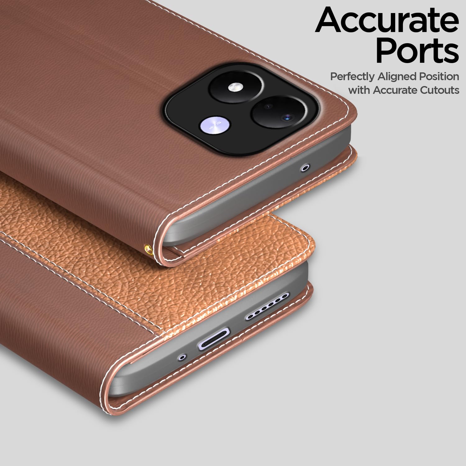 Pikkme tan Wallet flip case for Redmi Note 17 5G – photo 2