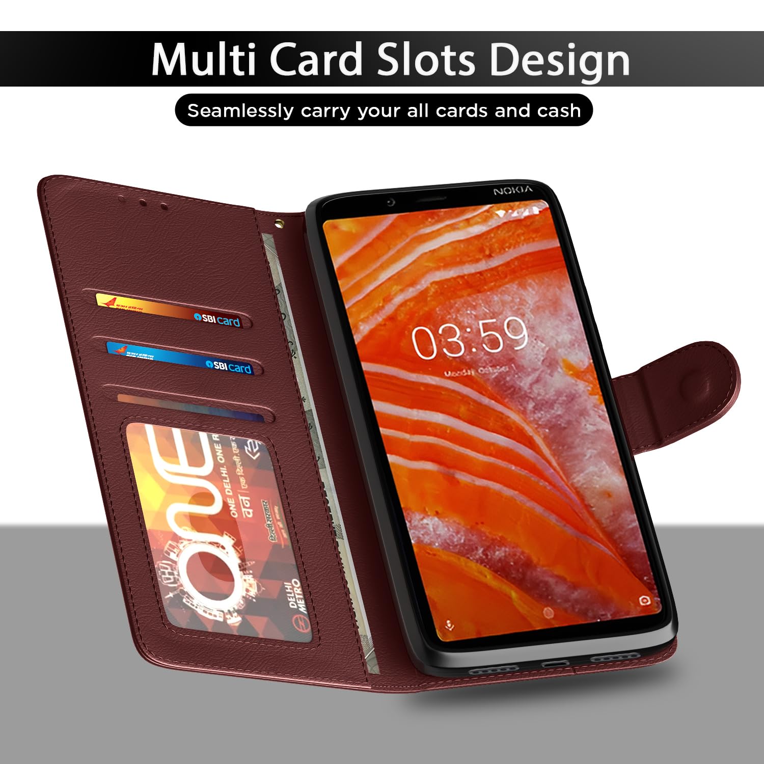 Pikkme brown mobile flip cover for Nokia – photo 5