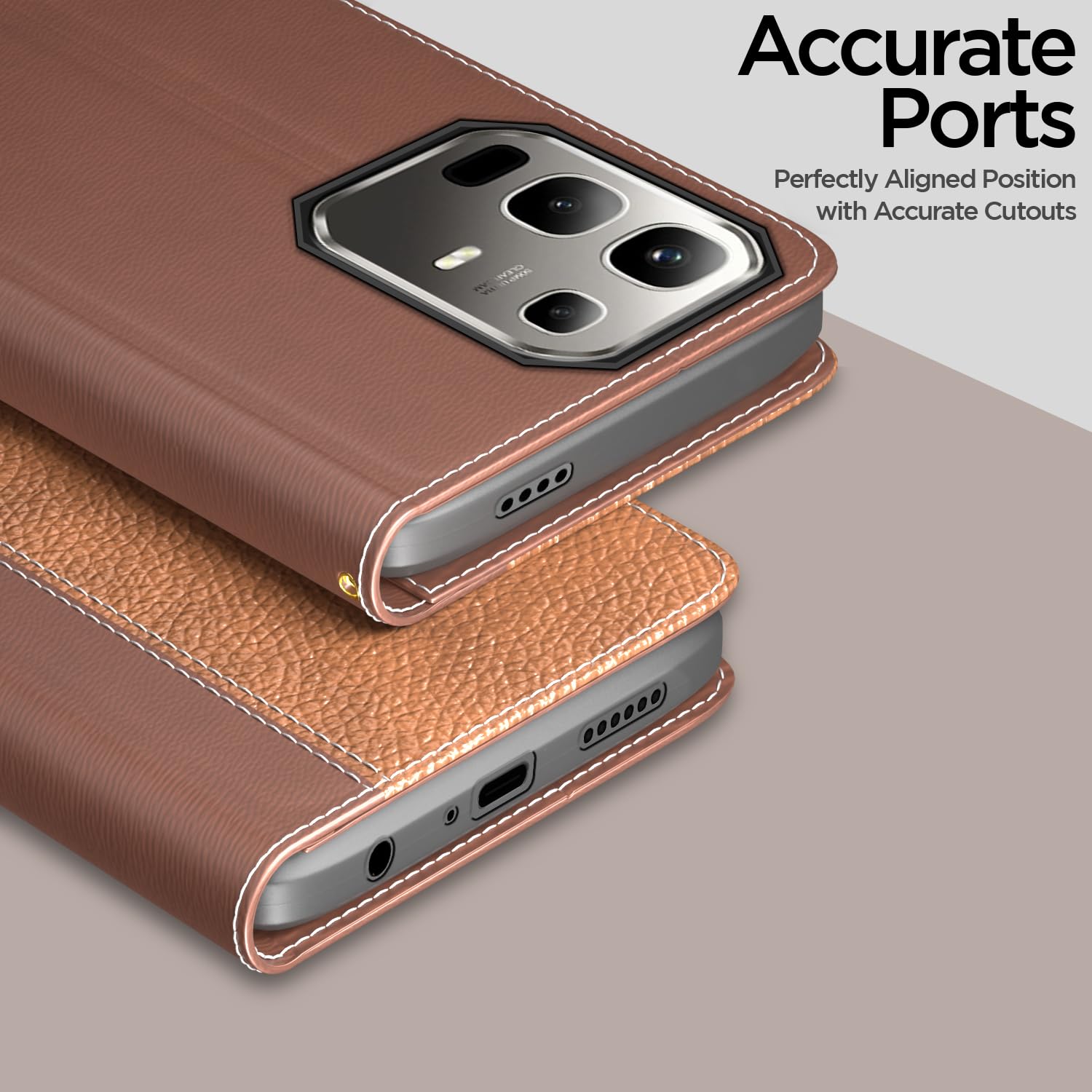 Pikkme Infinix Note 50x 5G Wallet tan mobile flip cover – photo 2