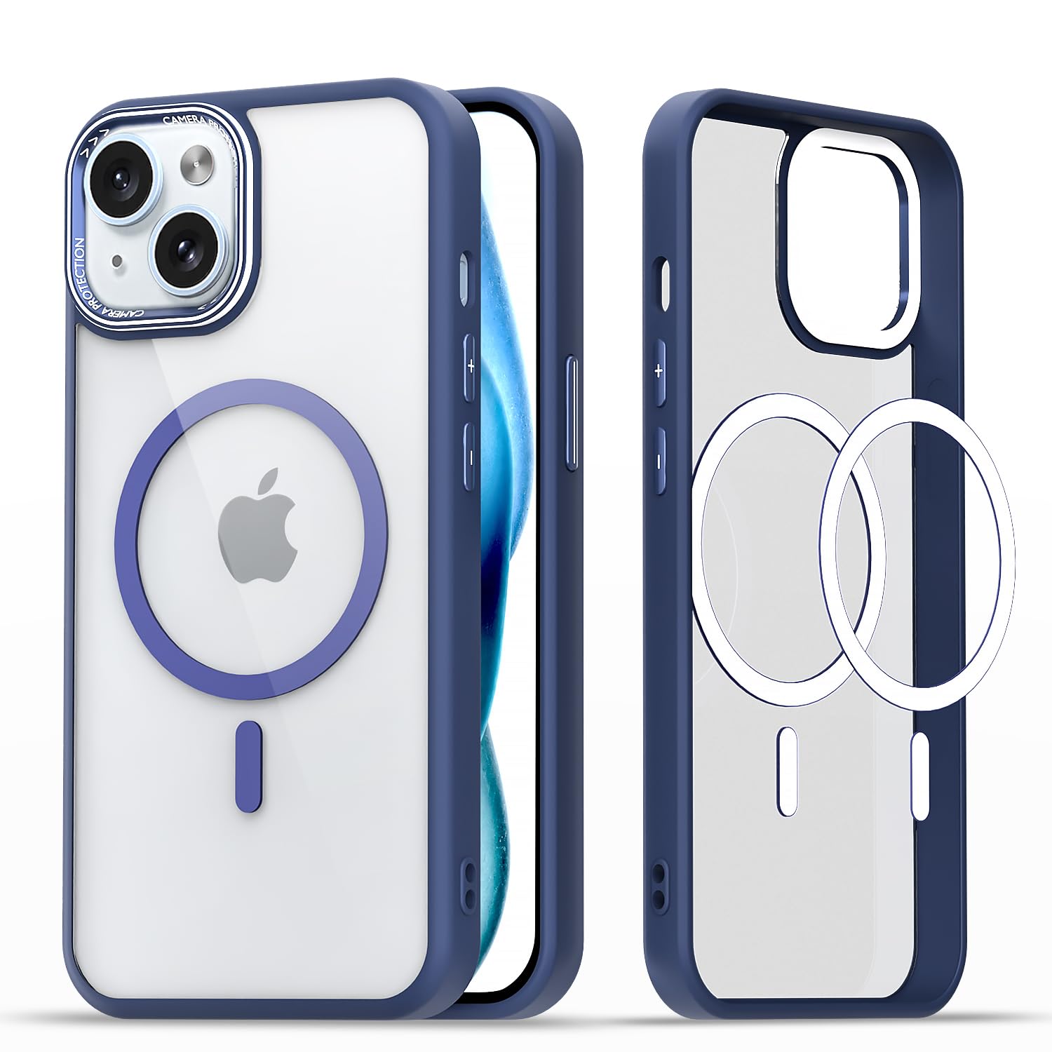 Blue mag-safe MagSafe phone cover for iPhone 15 – Pikkme