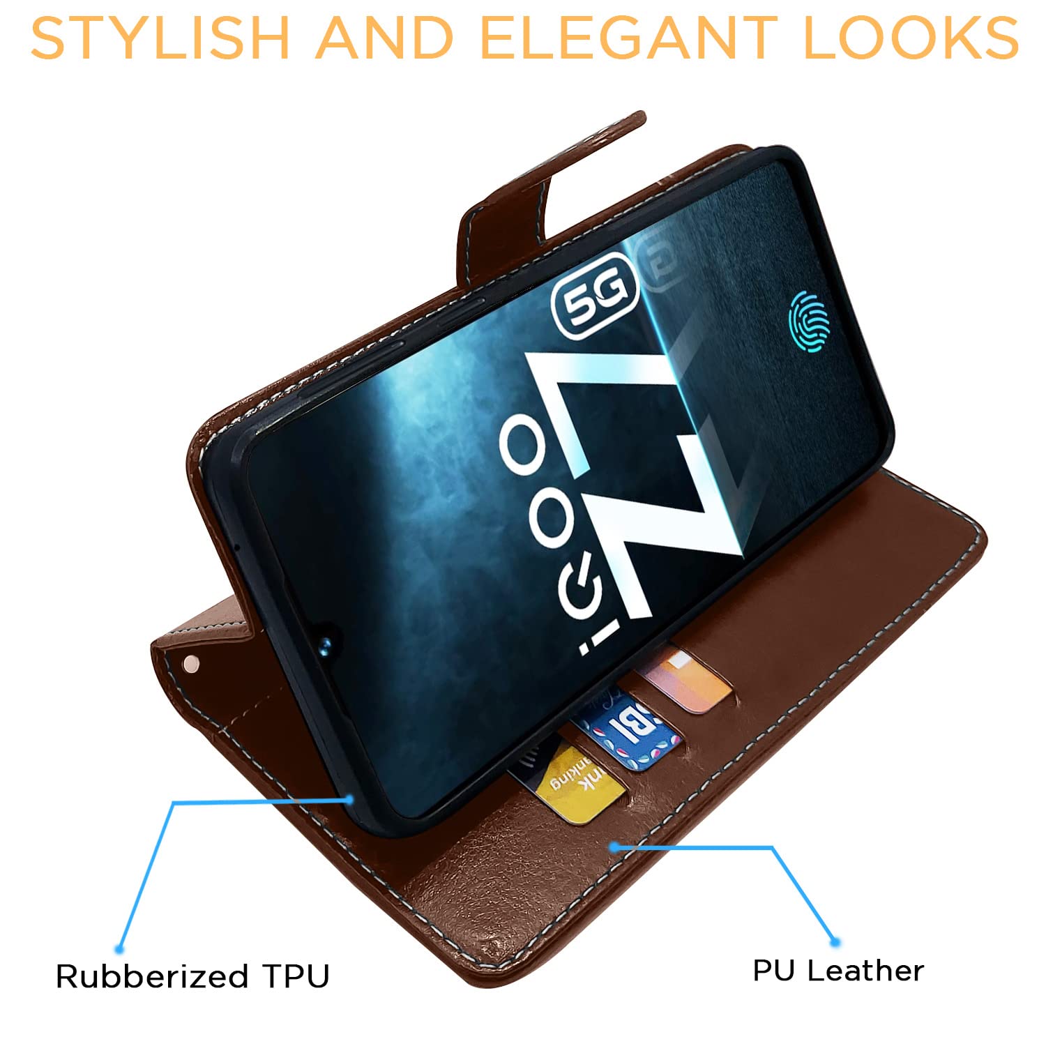 iQOO Z7/Z7s 5G Magnetic flip cover in brown & coffee by Pikkme – photo 5