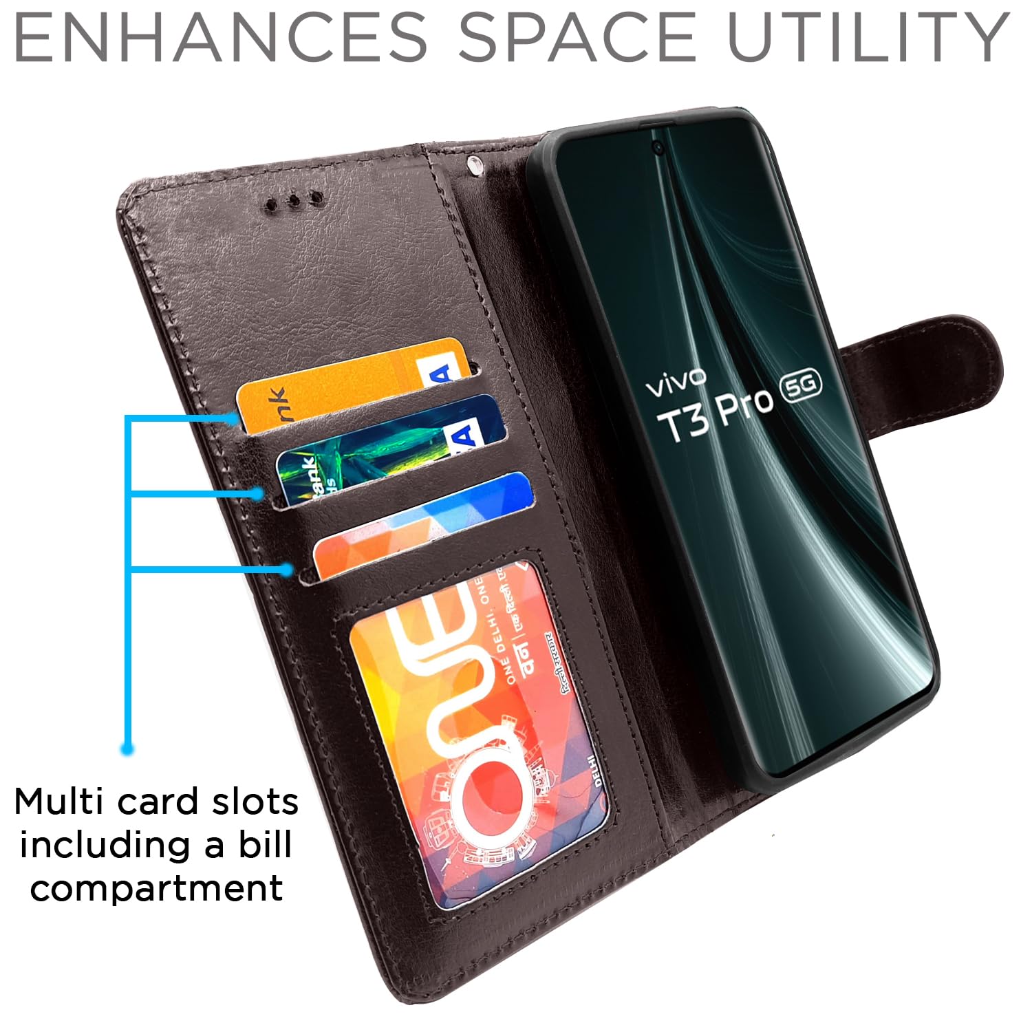 Coffee Wallet mobile flip cover for Vivo T3 Pro/iQOO Z9s Pro 5G – Pikkme – photo 3