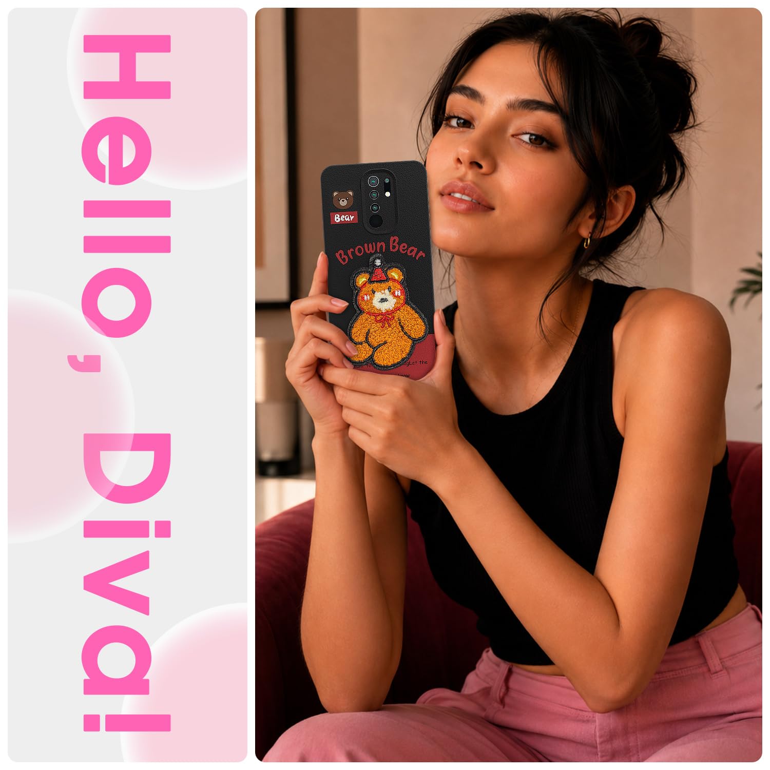 Pikkme Redmi 9 Prime/Poco M2 Plush Patch cherry mobile cover – photo 2