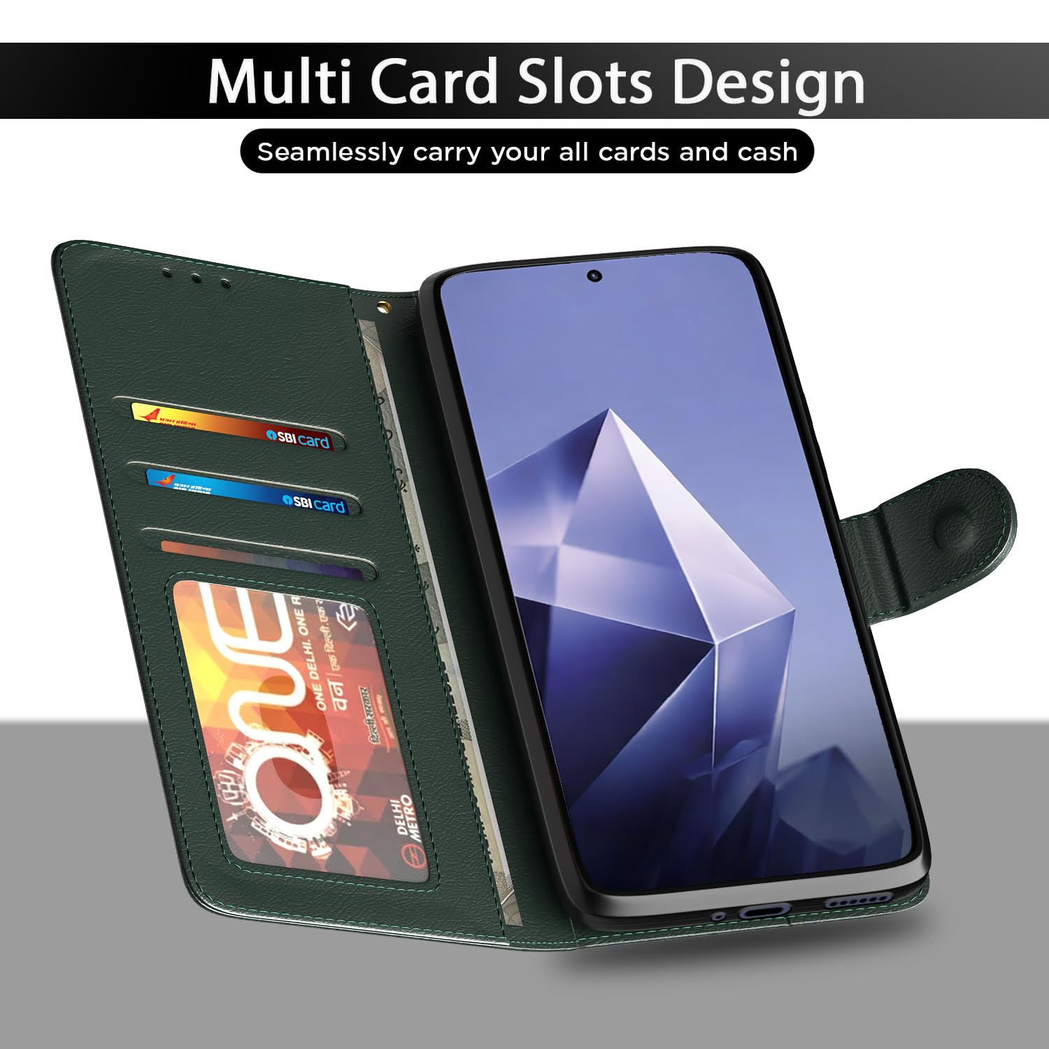 Pikkme green Wallet flip cover for Infinix Note 50s 5G – photo 5