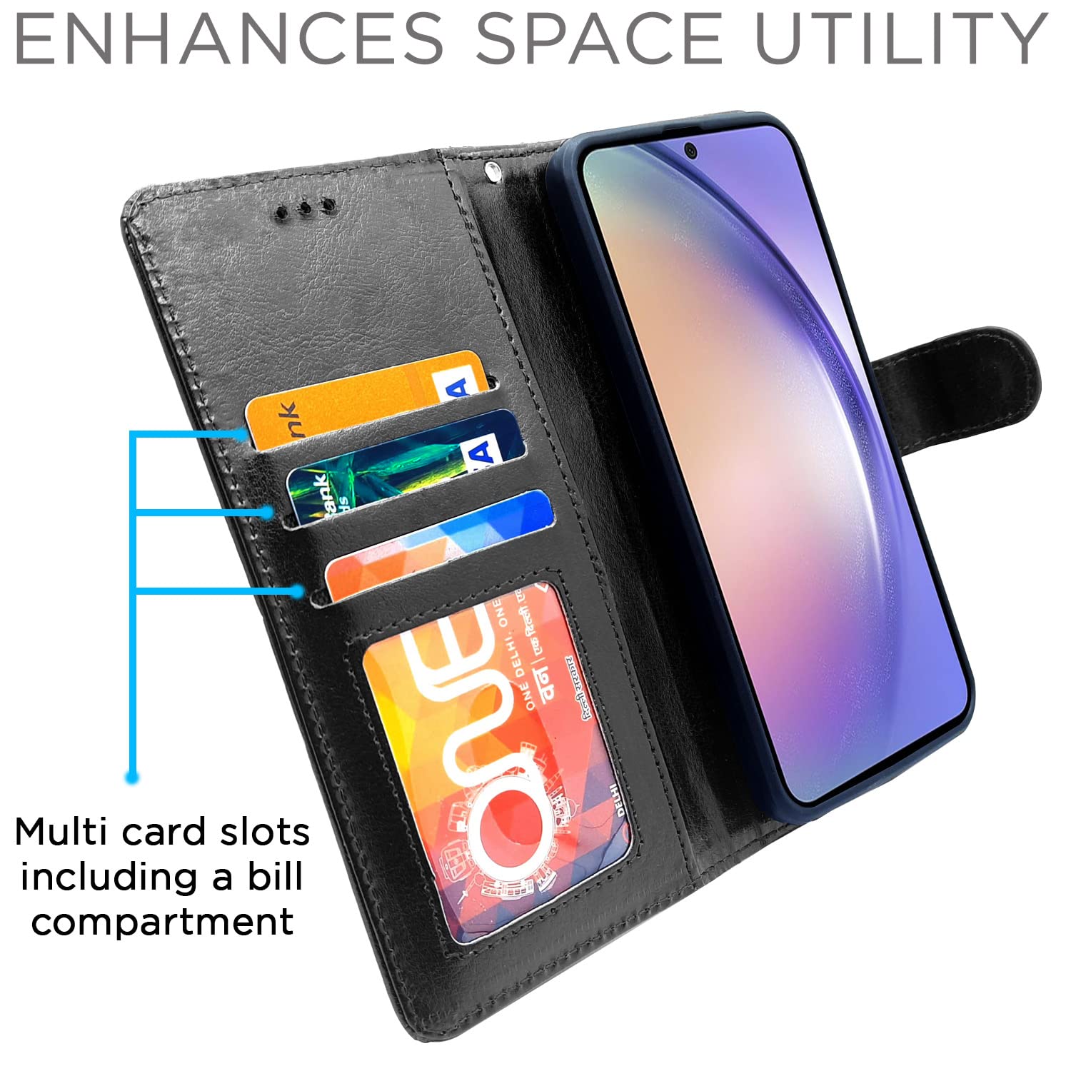 Pikkme Samsung Galaxy A54 5G Vintage Vintage Vintage Flip Cover Cover (Blue)