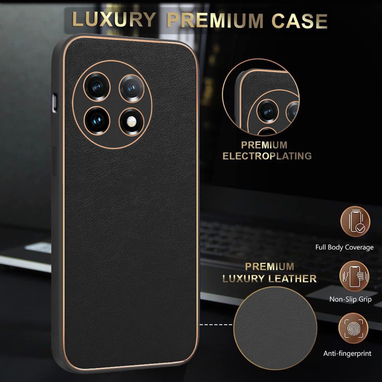 OnePlus 11 5G Chrome mobile cover in black by Pikkme – photo 4