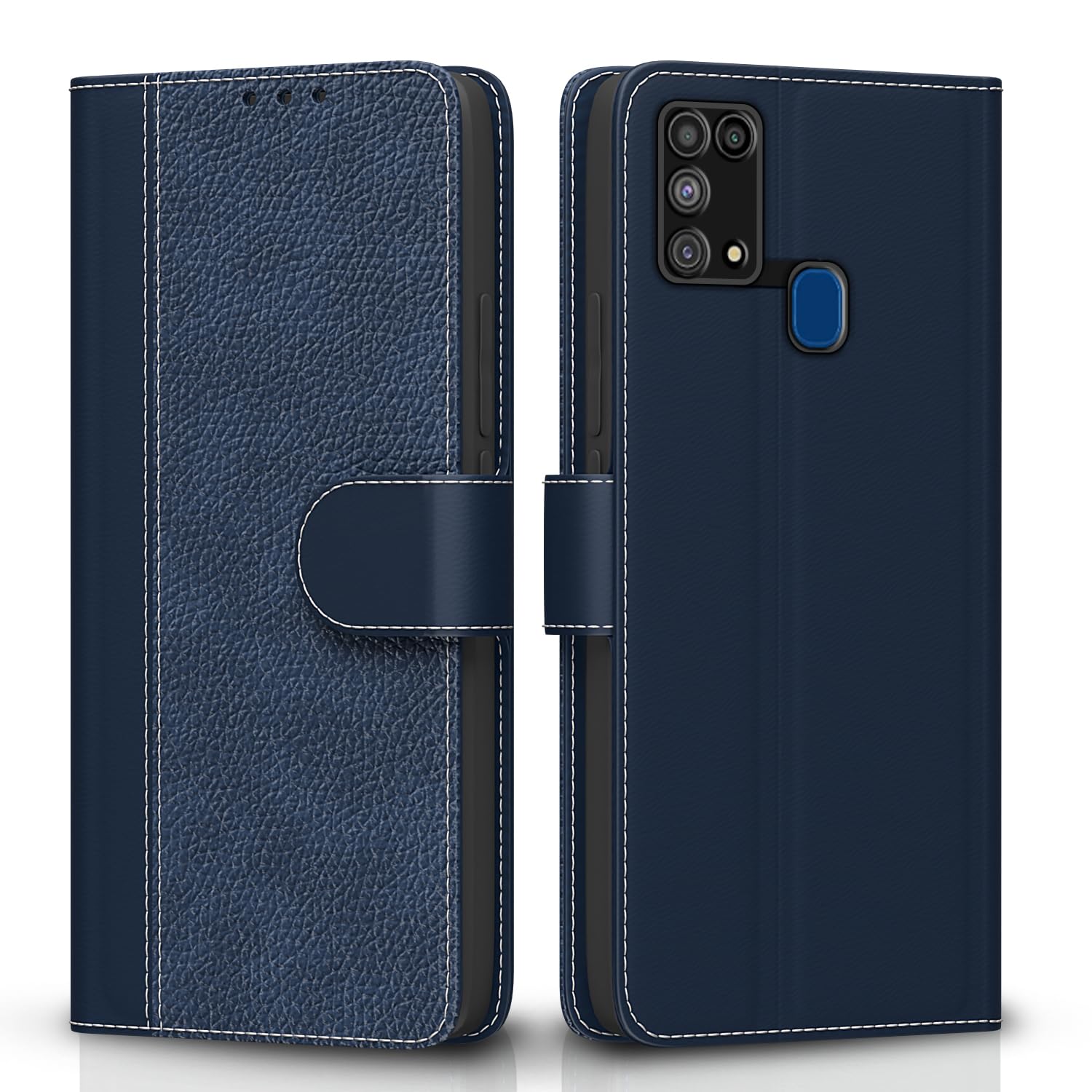 Samsung M31/F41/M31 Prime wallet flip cover in blue by Pikkme
