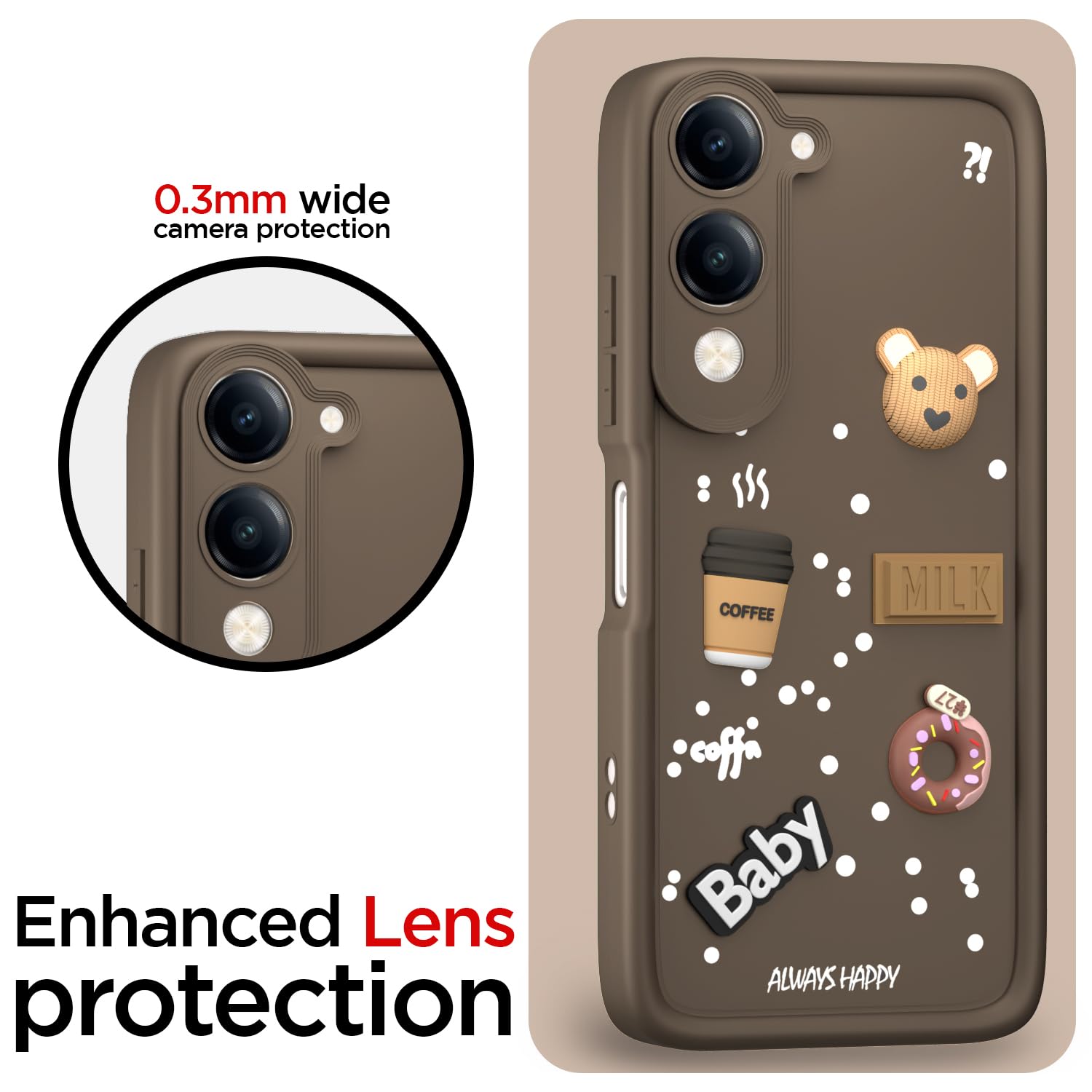 iQOO Z10 Lite 5G/Vivo T4 Lite 5G/Y19 5G/Y19e/Y04 4G/Y29s 5G/3D Silicone mobile back cover in brown by Pikkme – photo 5