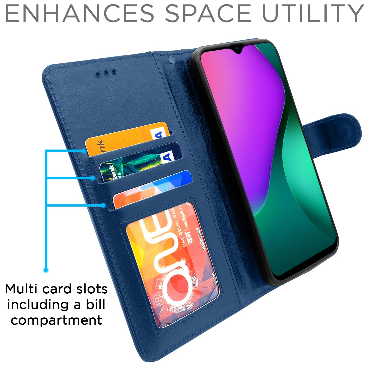 Infinix Smart 5 flip case in blue by Pikkme – photo 2