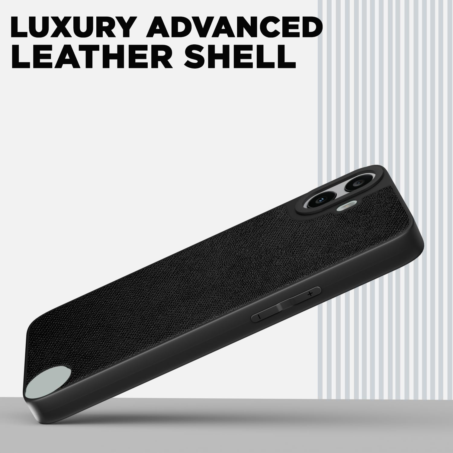 Pikkme CMF by Nothing Phone 1 Indian Leather Back Cover (Black)