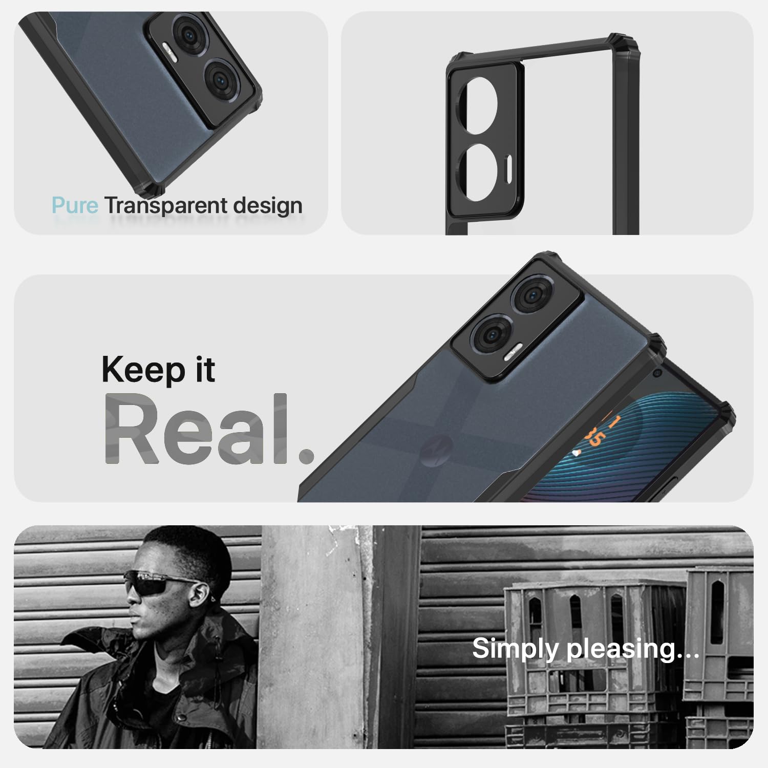 Black Clear back cover for Moto Edge 50 Fusion/G96 5G – Pikkme – photo 4