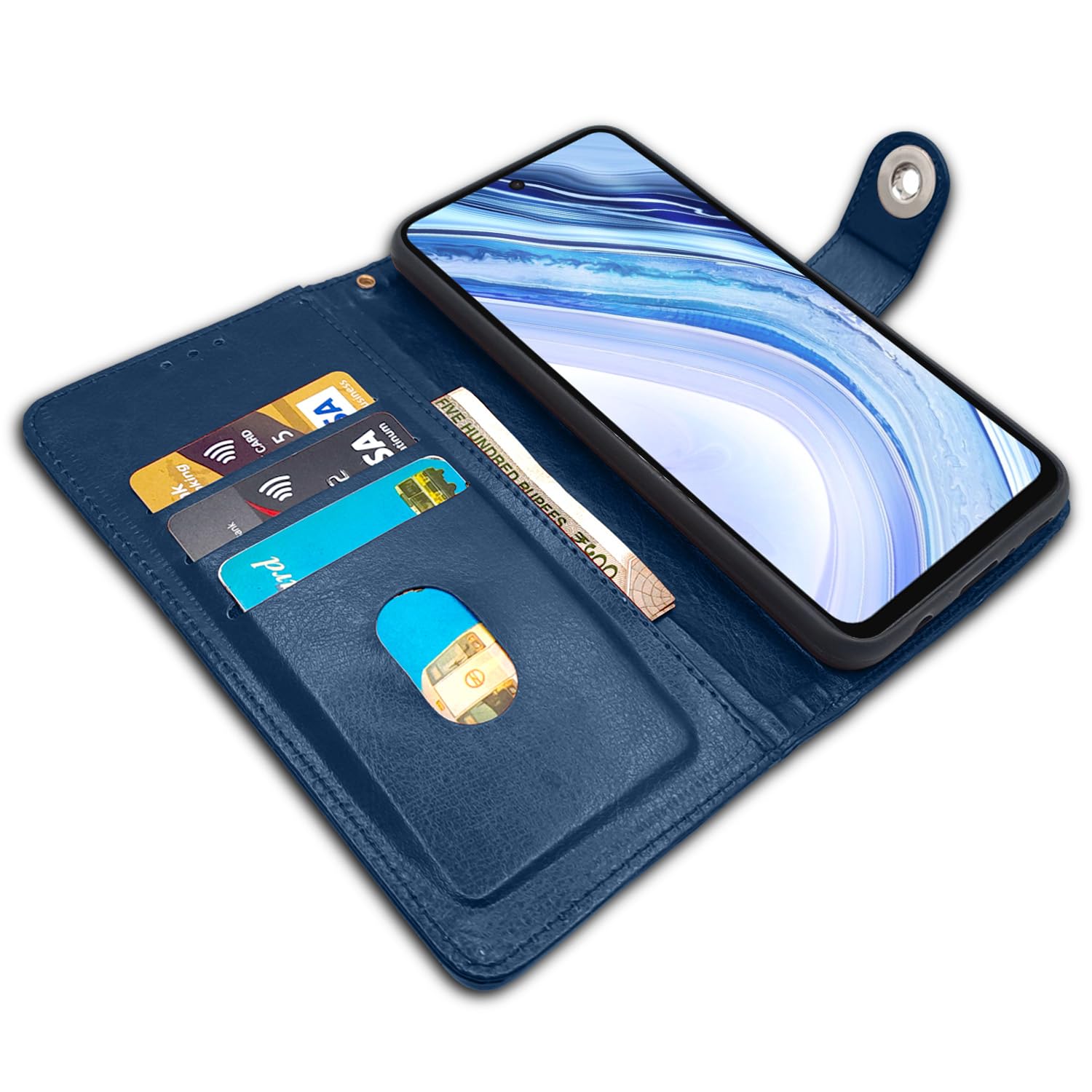 Pikkme Redmi Note 9 Pro/Note 9 Pro Max blue mobile flip cover – photo 3