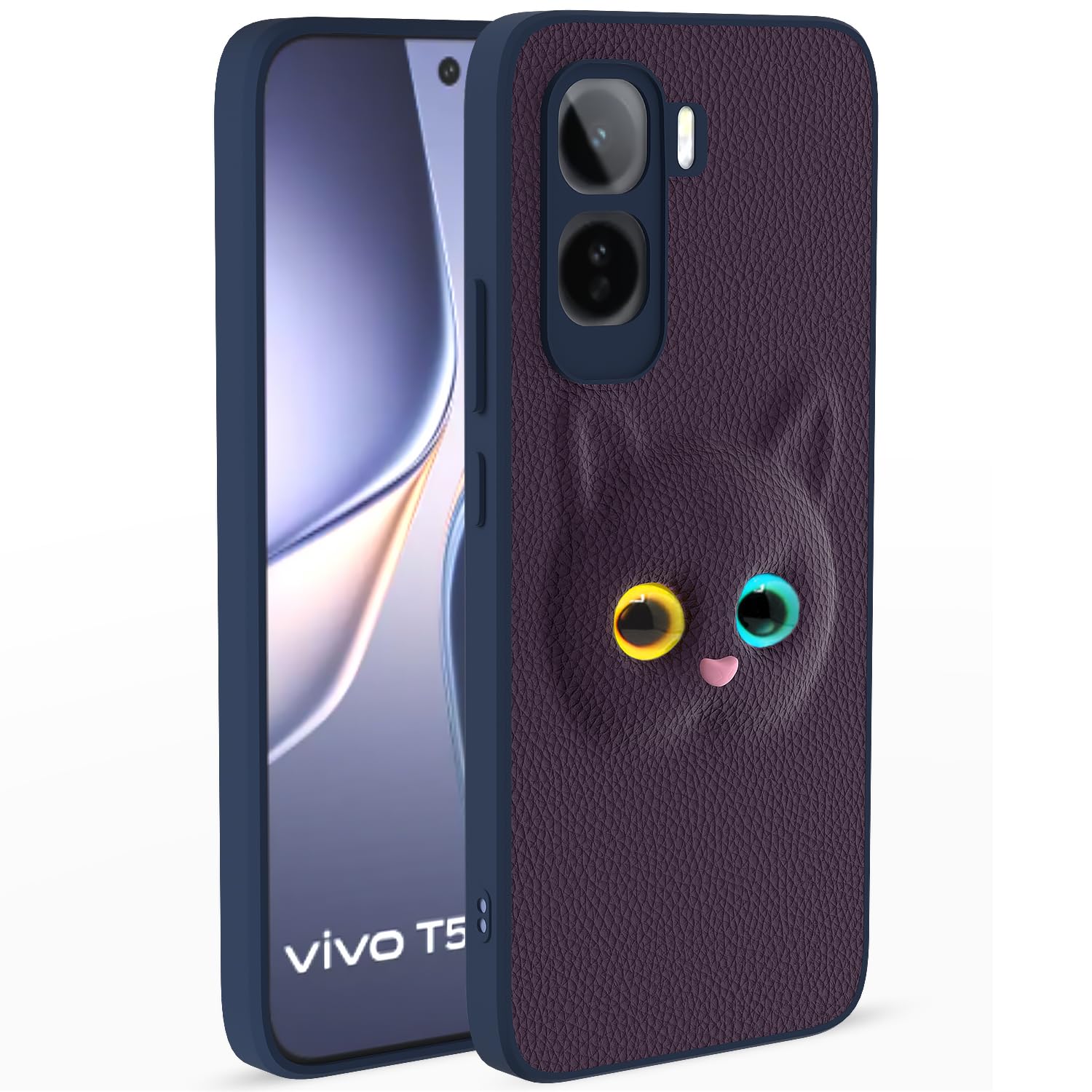 Pikkme purple Kitty mobile cover for Vivo T5 Pro 5G