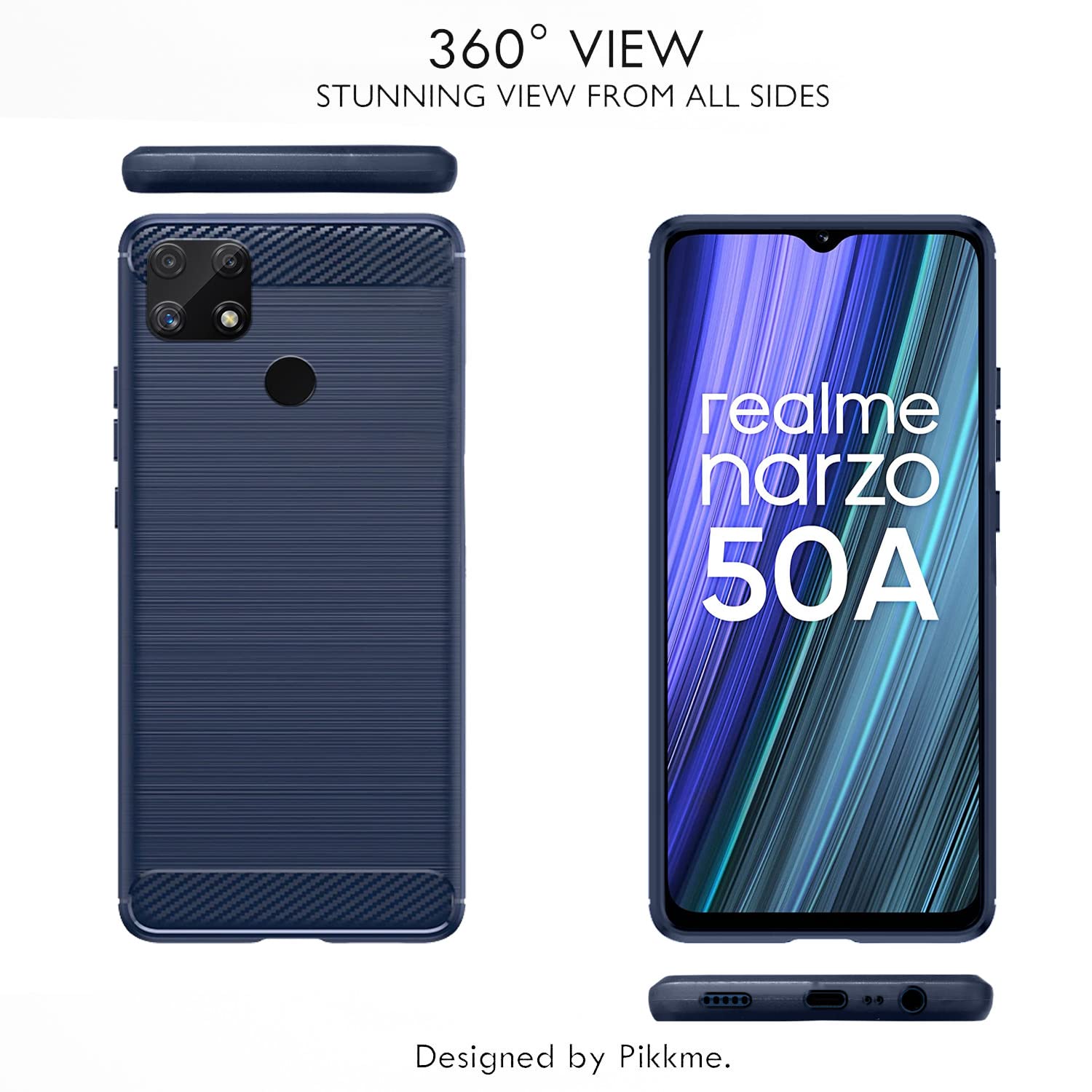 Pikkme Realme Narzo 50A blue mobile cover – photo 3