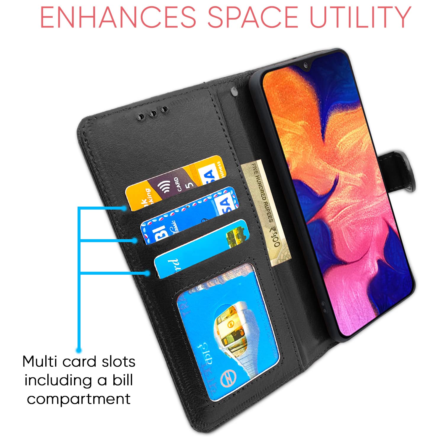 Pikkme Samsung Galaxy A10 Vintage Vintage Flip Cover Cover (Black)