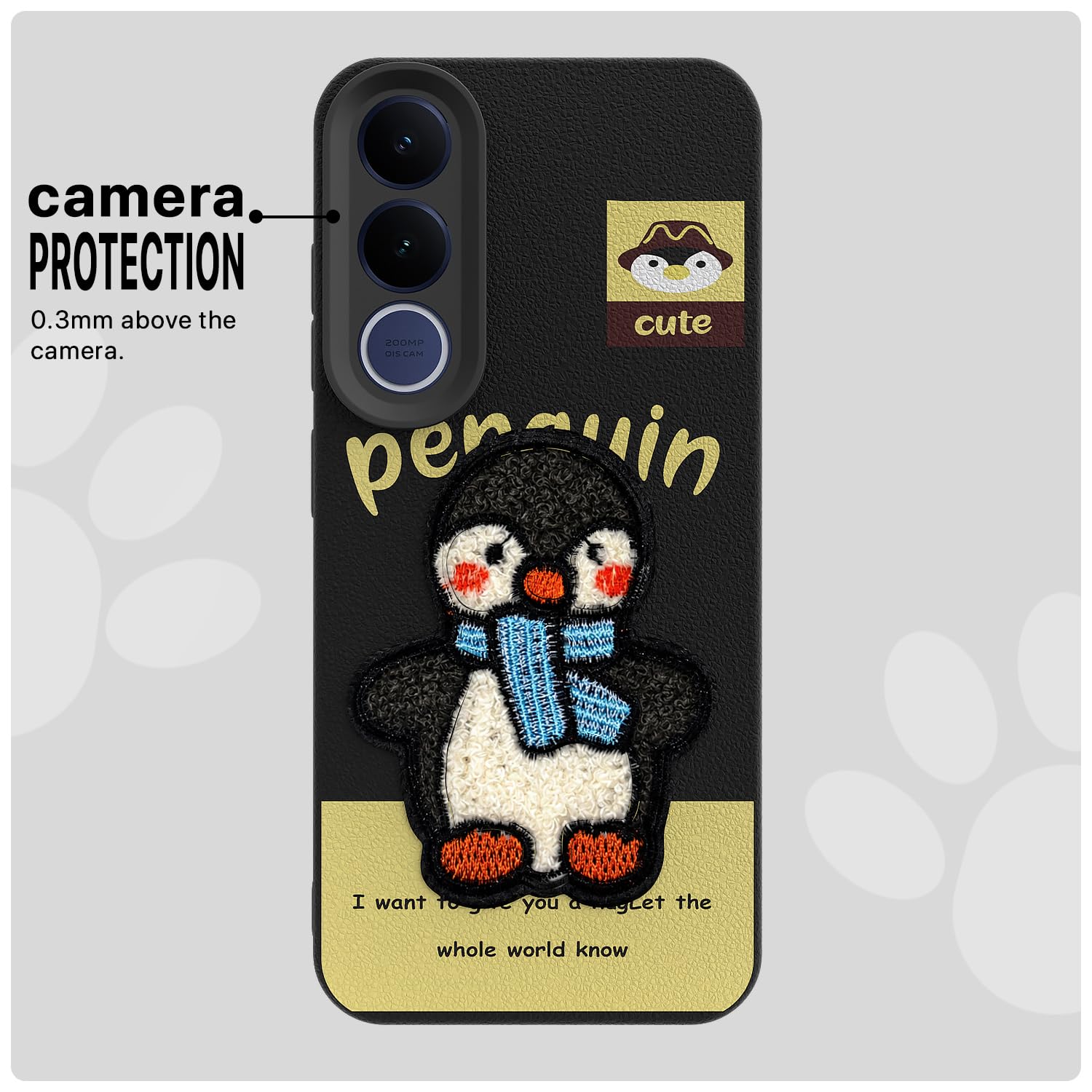 Pikkme Vivo V70 FE 5G Plush Patch black mobile cover – photo 6