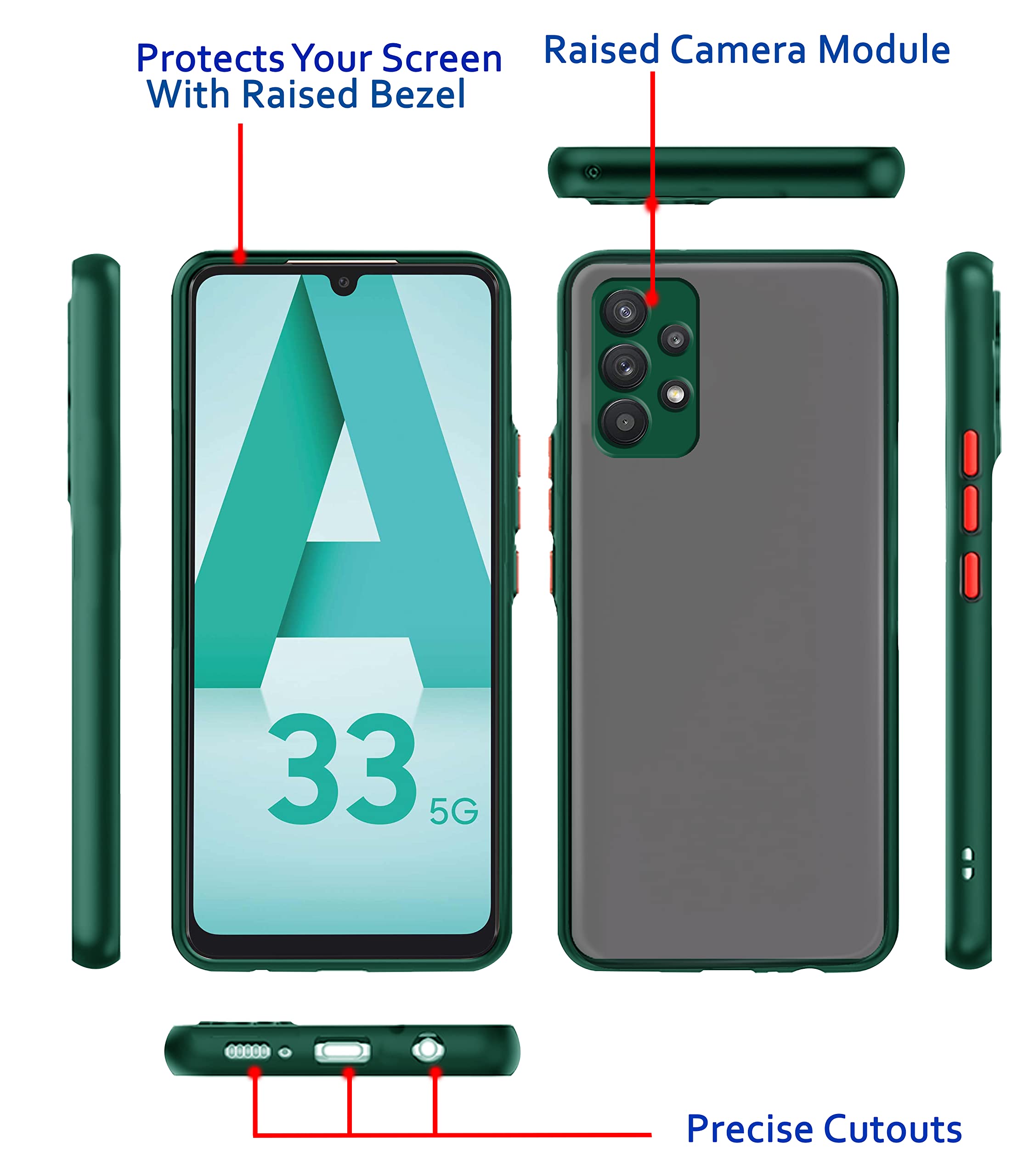 Samsung A33 5G mobile back cover in green by Pikkme – photo 2