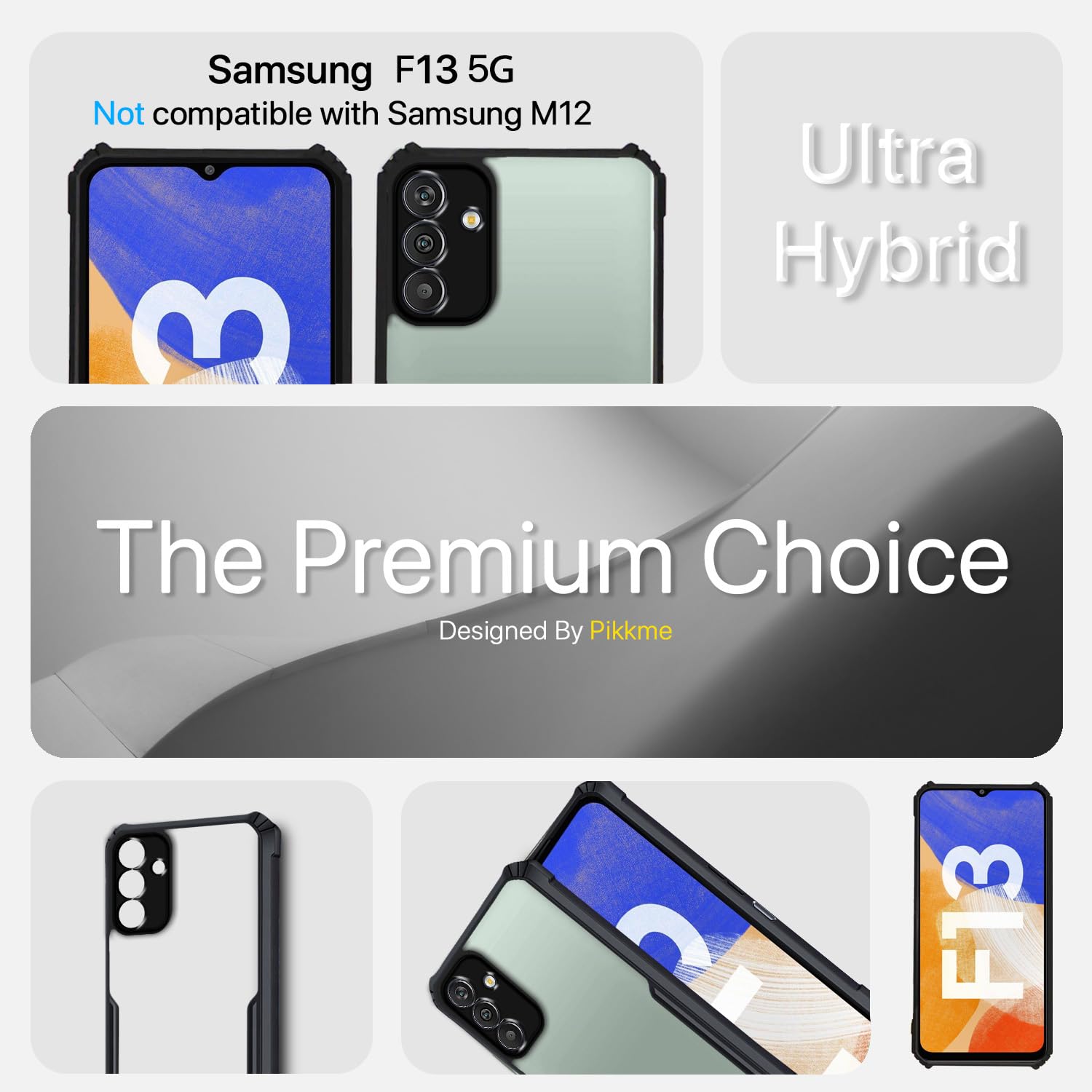 Pikkme black Hybrid mobile back cover for Samsung f13 5G – photo 2