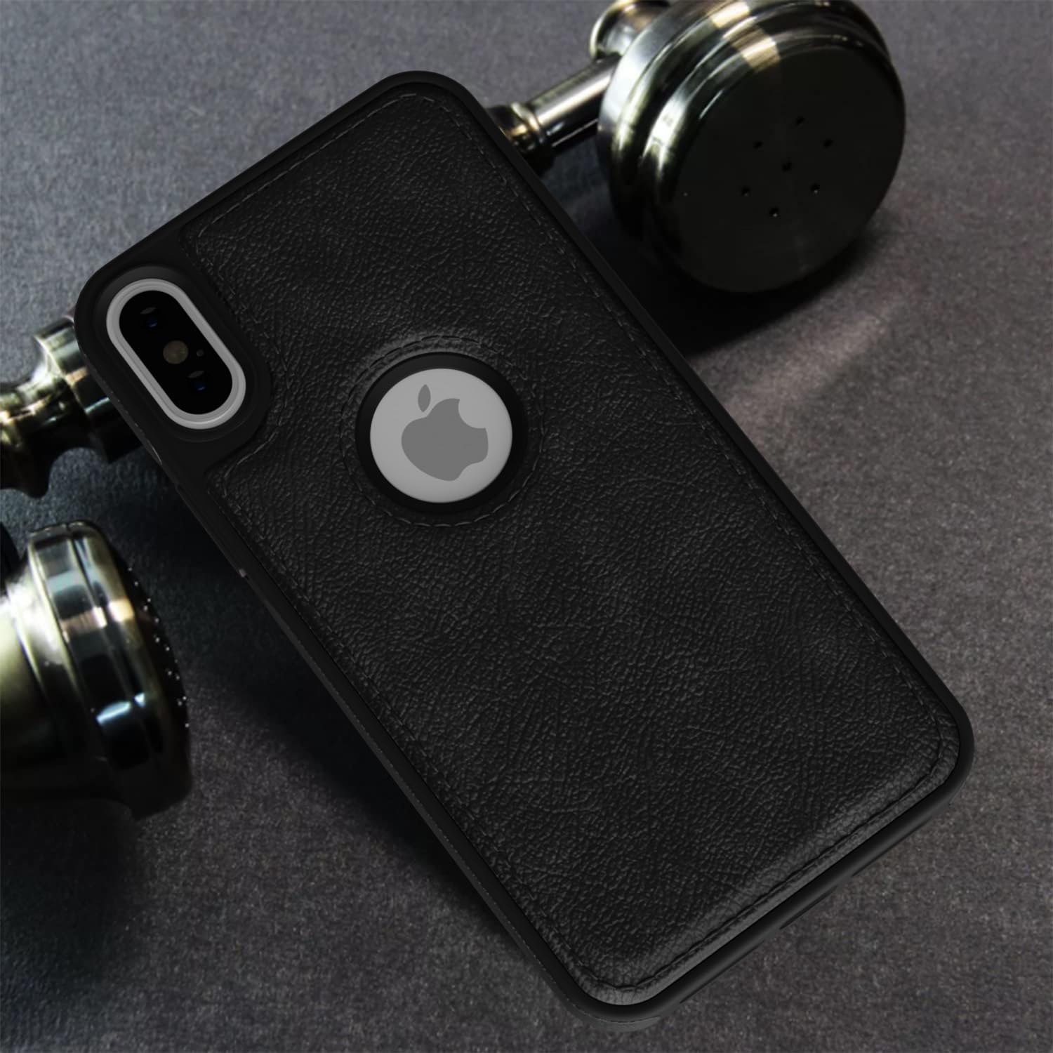 Pikkme iPhone Xs Max Flexible Pu Leather Back Cover | Black
