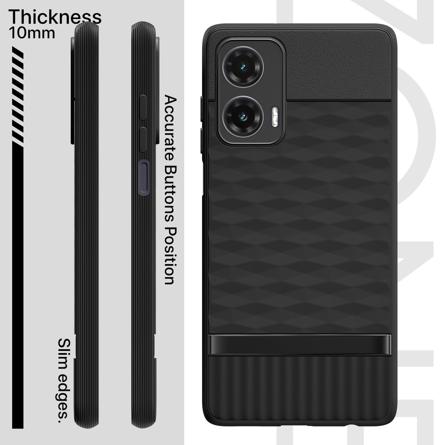 Pikkme Moto G35 5G Gencase Back Cover (Black)