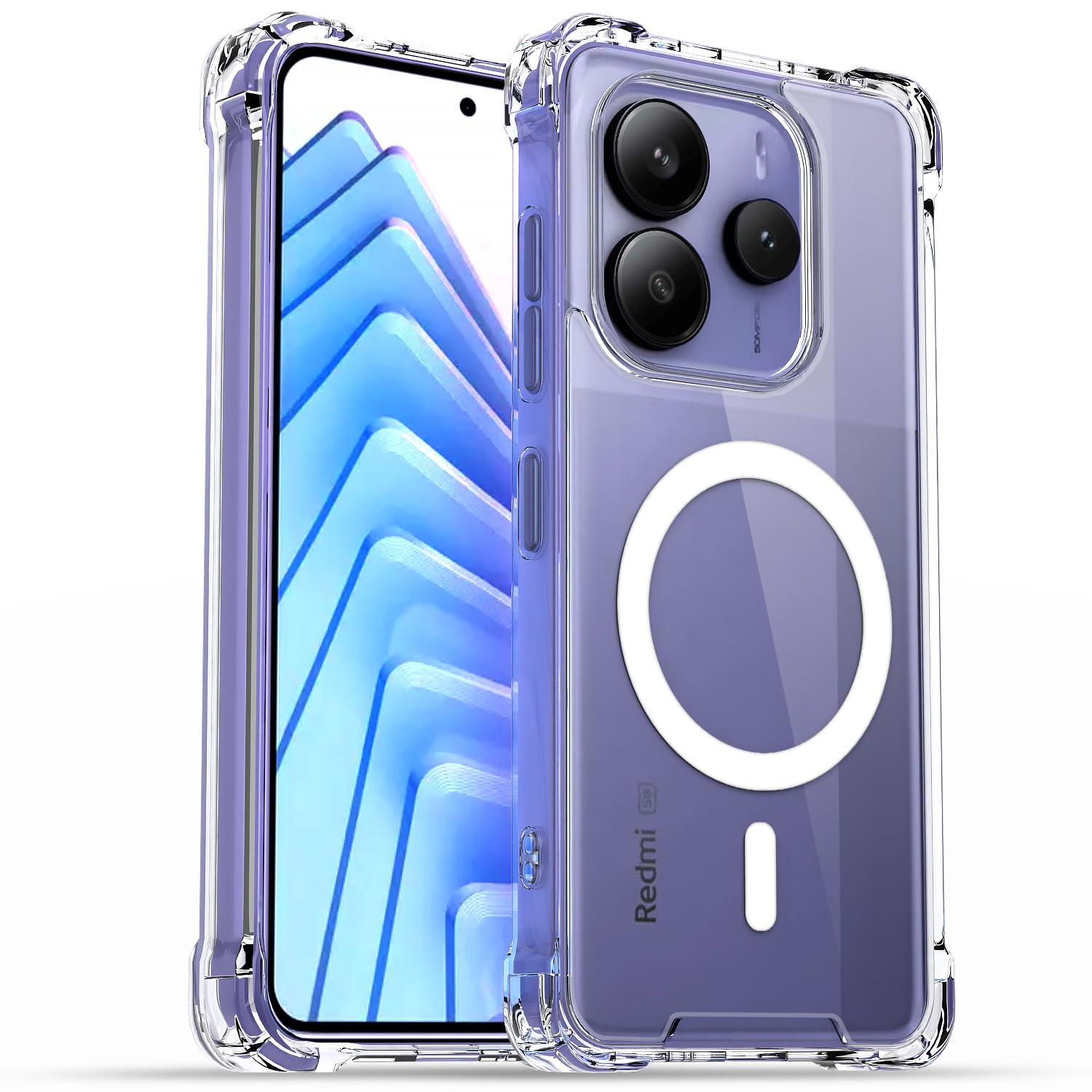Pikkme Redmi Note 14/13 5G transparent mag-safe mobile back cover