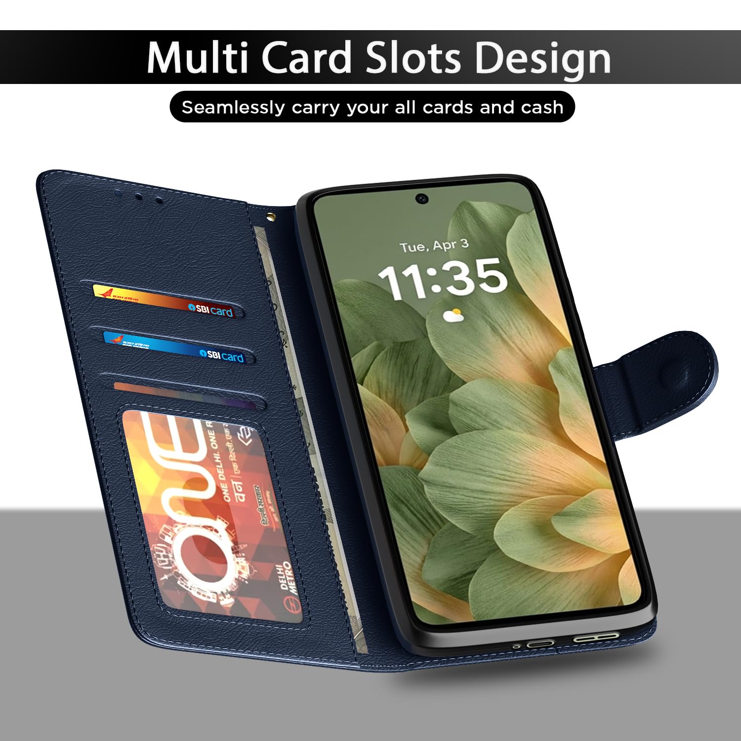Moto Edge 70 Pro 5G Wallet wallet flip cover in blue by Pikkme – photo 5