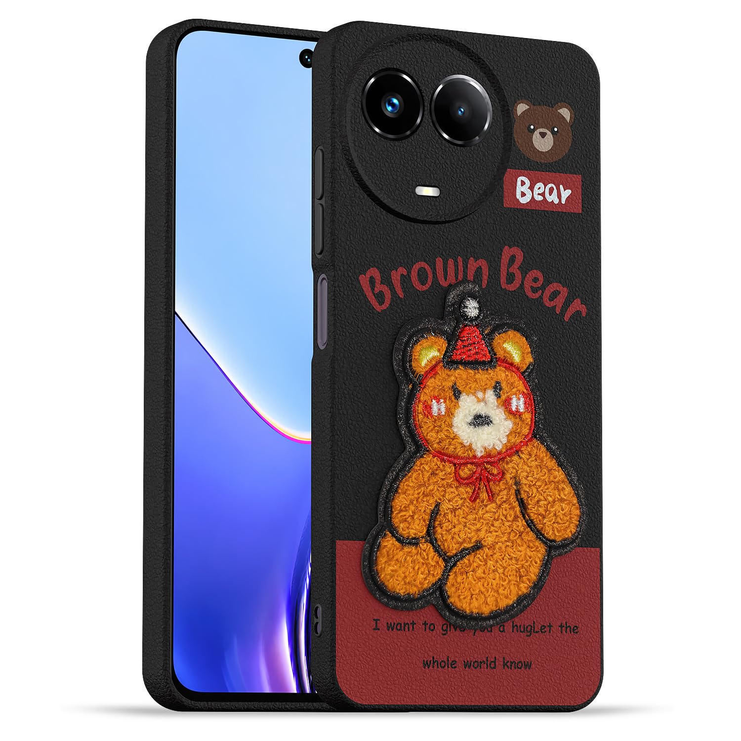Pikkme Realme 11/11X 5G/Narzo 60X 5G Plush Patch cherry mobile cover