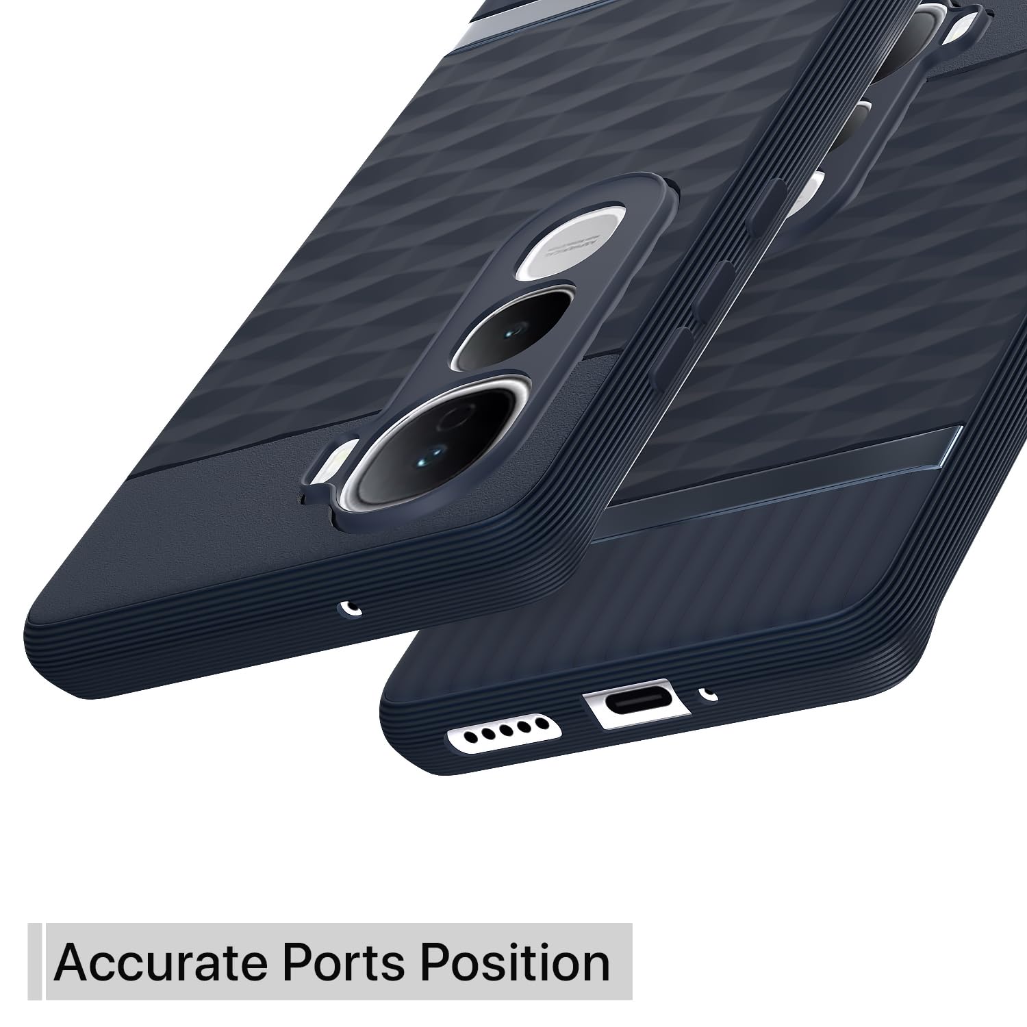 Pikkme Vivo Y400 Pro 5G Shockproof Soft Flexible Gencase Back Cover (Blue)