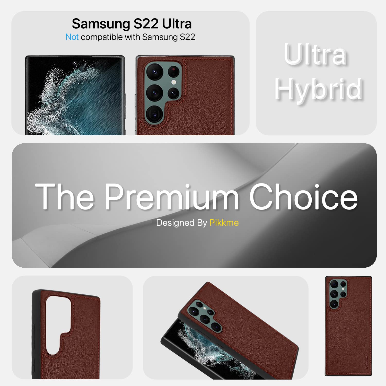 Samsung S22 Ultra Leather back cover in brown by Pikkme – photo 2