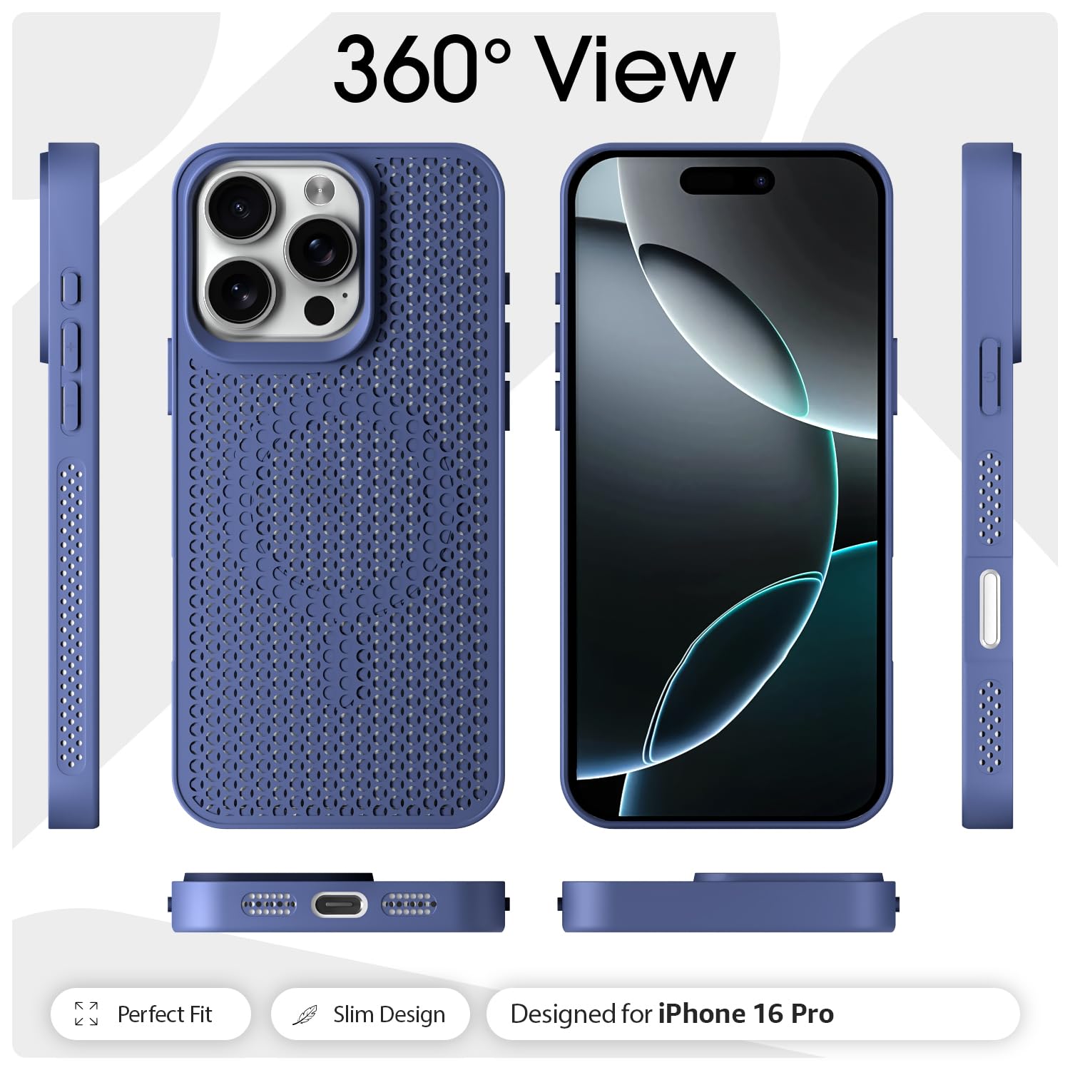 Blue back cover for iPhone 16 Pro – Pikkme – photo 3