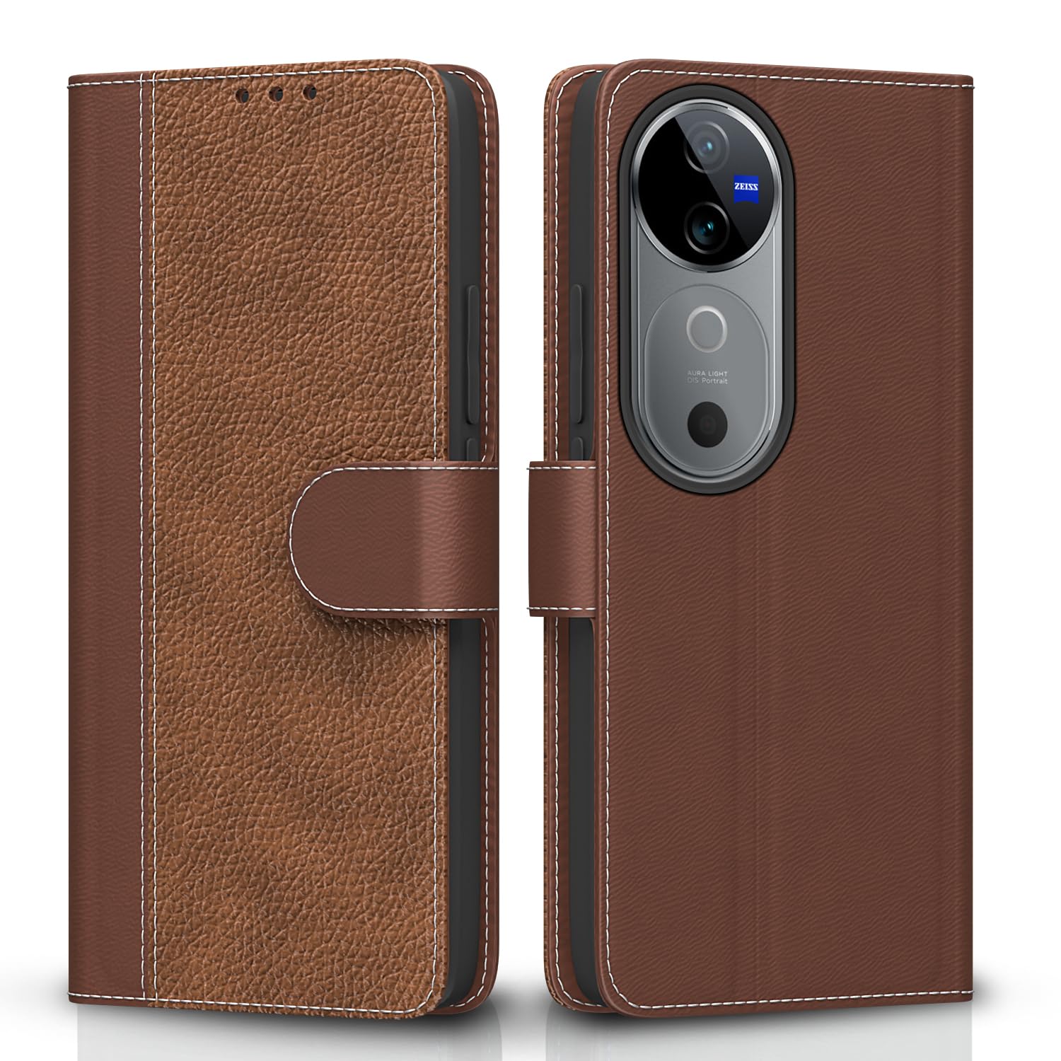 Pikkme Vivo V40/V40 Pro/T3 Ultra 5G Wallet tan wallet flip cover