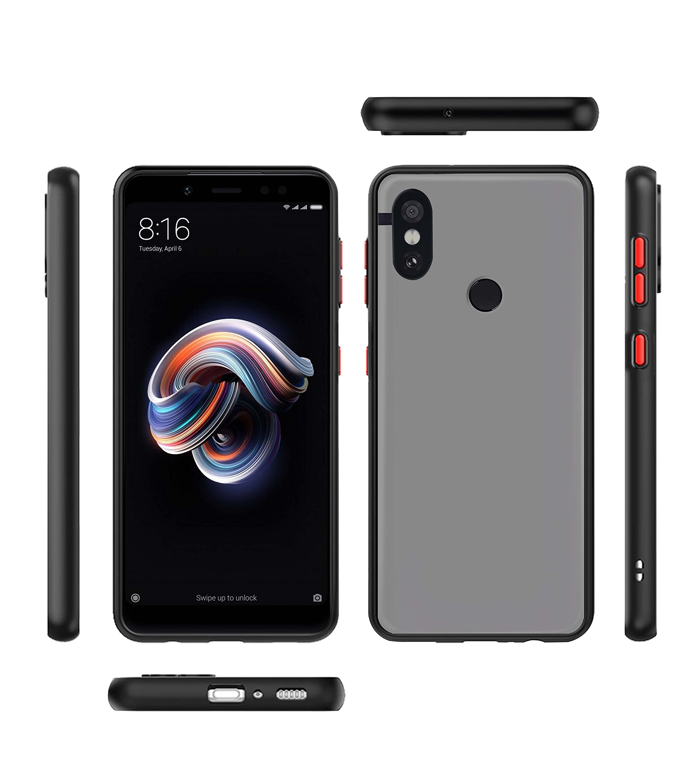 Redmi Note 5 Pro Matte back cover in black by Pikkme – photo 2