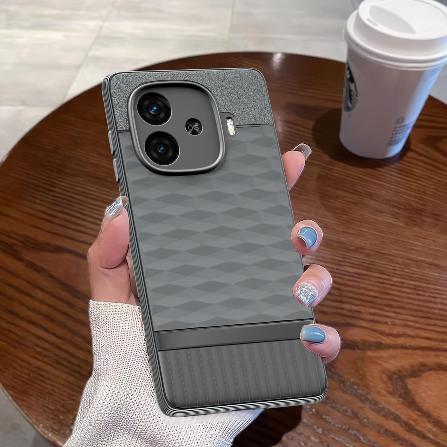 Pikkme iQOO Neo 10R 5G / iQOO Z9 Turbo 5G / Vivo Y200 GT 5G Shockproof Soft Flexible Gencase Back Cover (Grey)