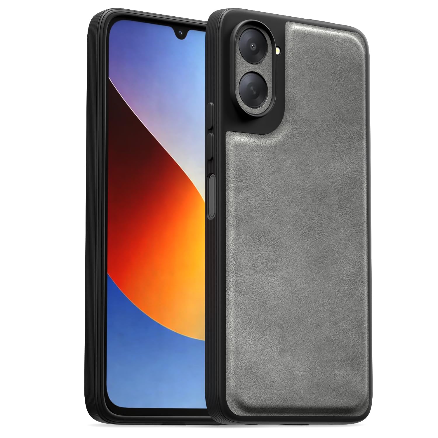 Grey Leather back cover for Redmi A7 5G – Pikkme