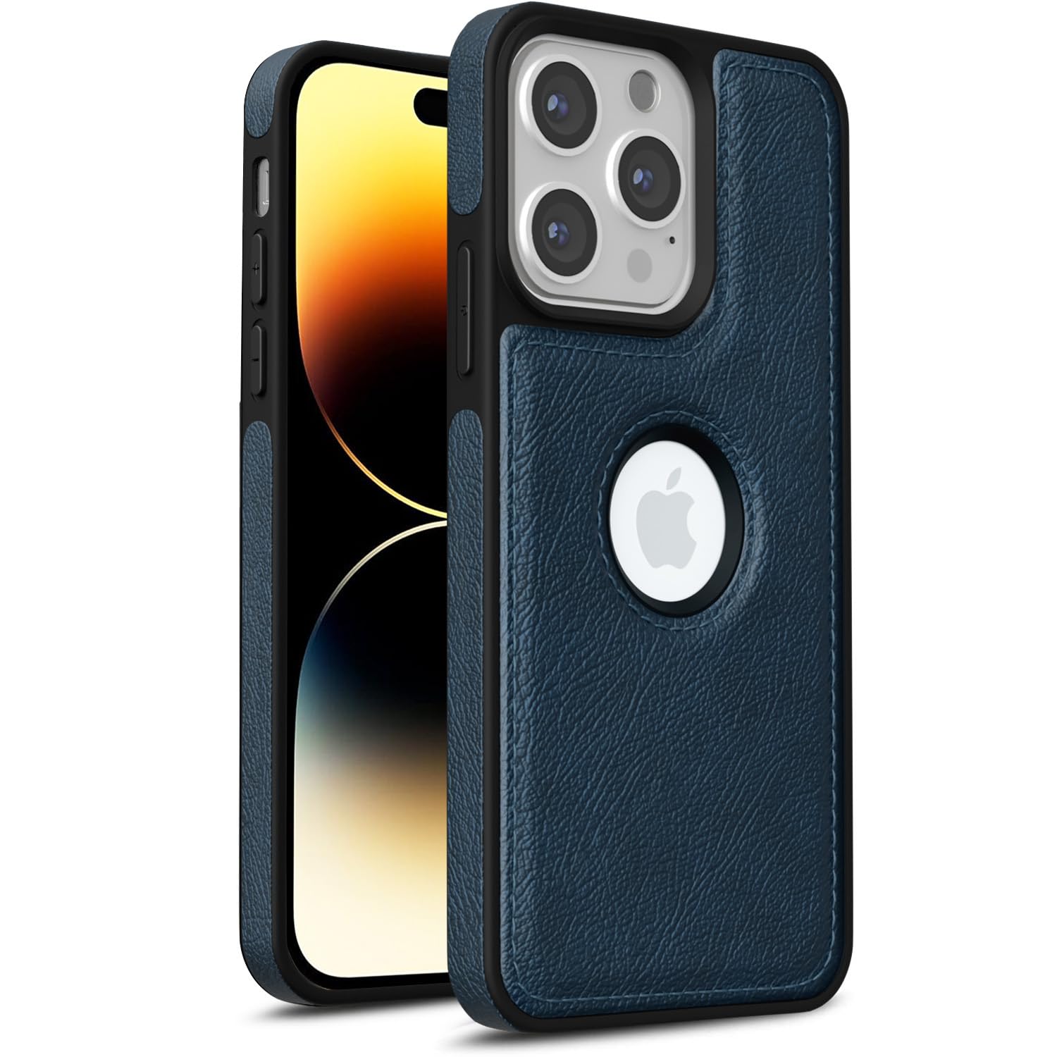 iPhone 14 Pro LeatherBack Back Cover – Blue