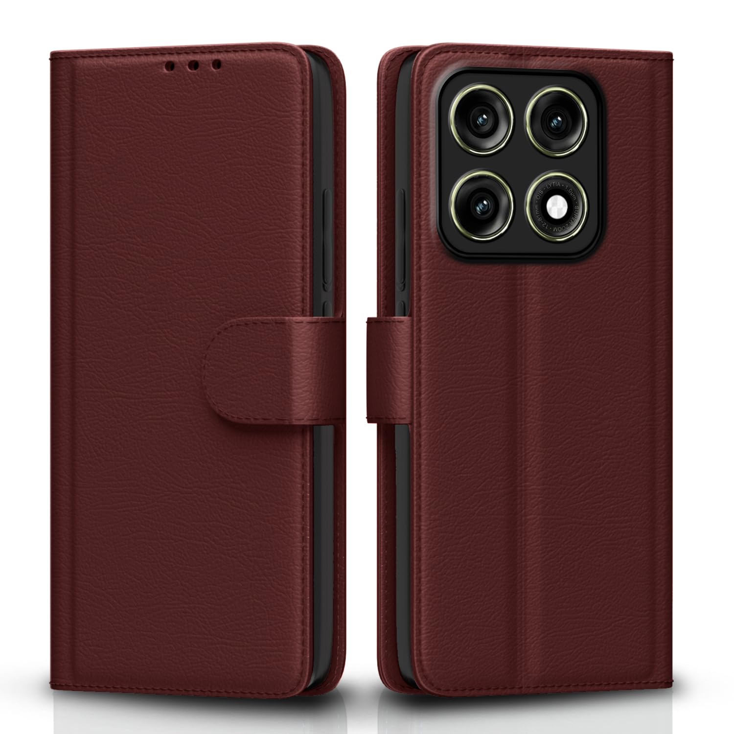Pikkme brown Wallet mobile flip cover for Moto Edge 70 Pro 5G
