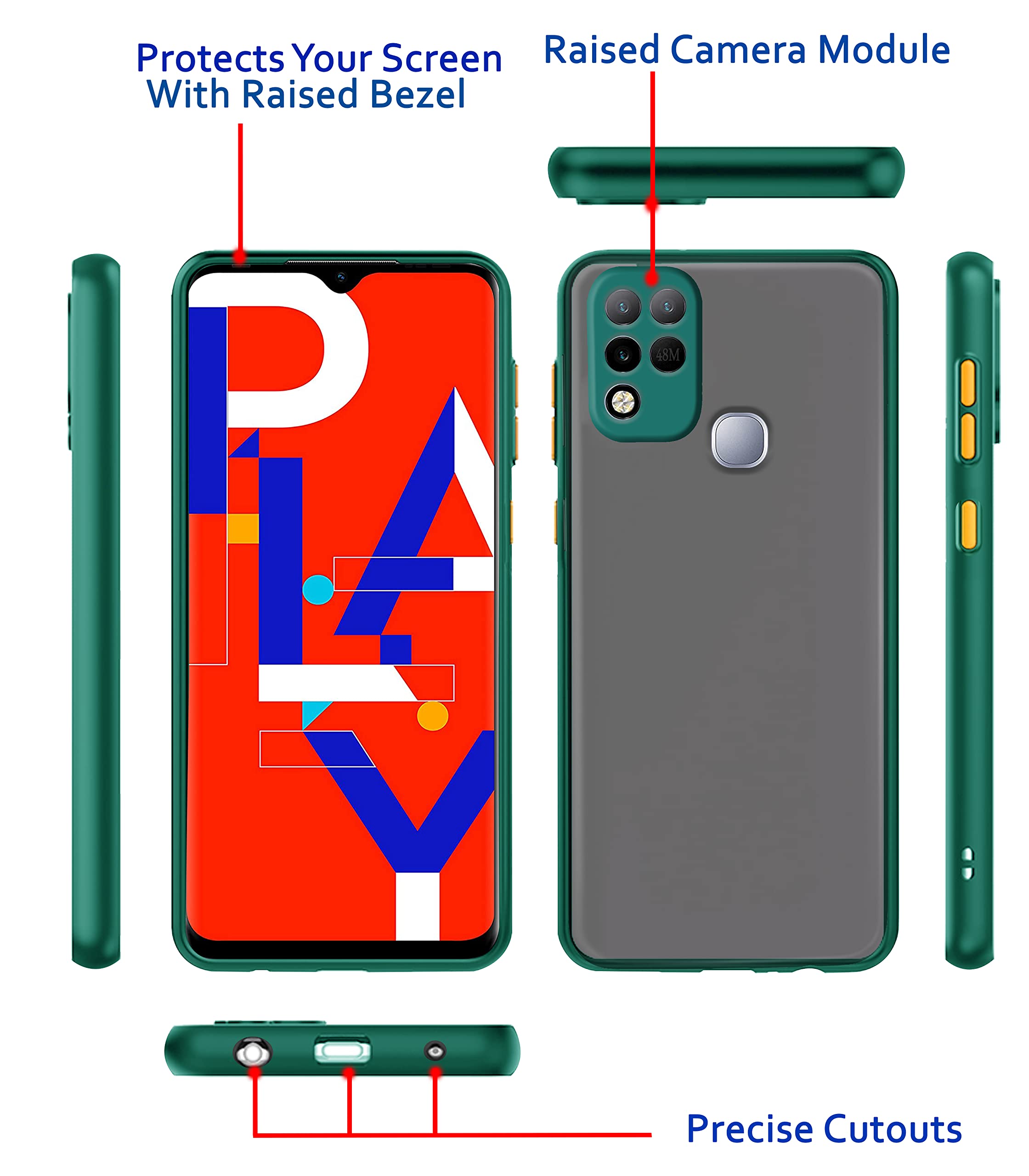 Green Hybrid mobile cover for Infinix Hot 10s – Pikkme – photo 3
