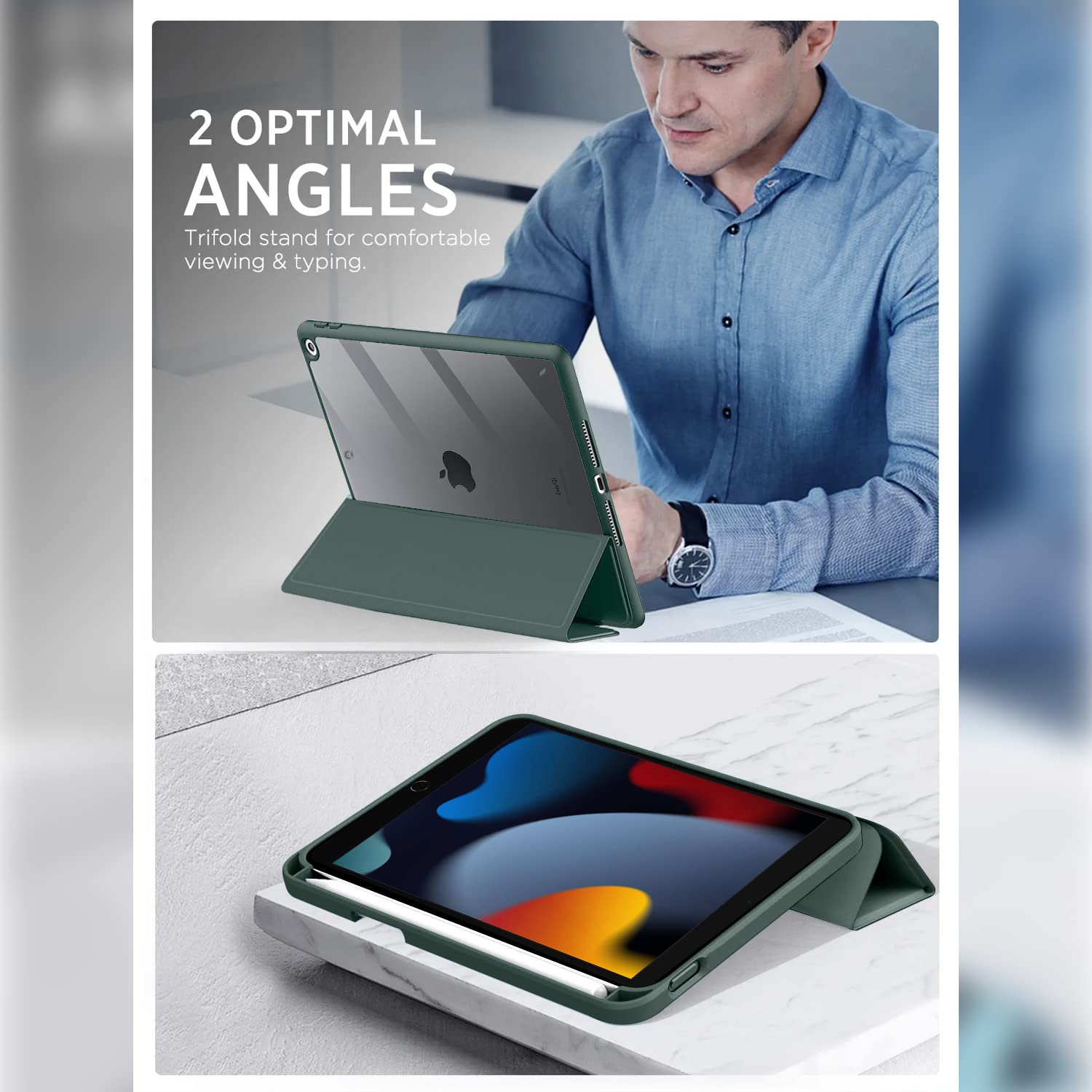 Dark green flip cover for iPad – Pikkme – photo 6