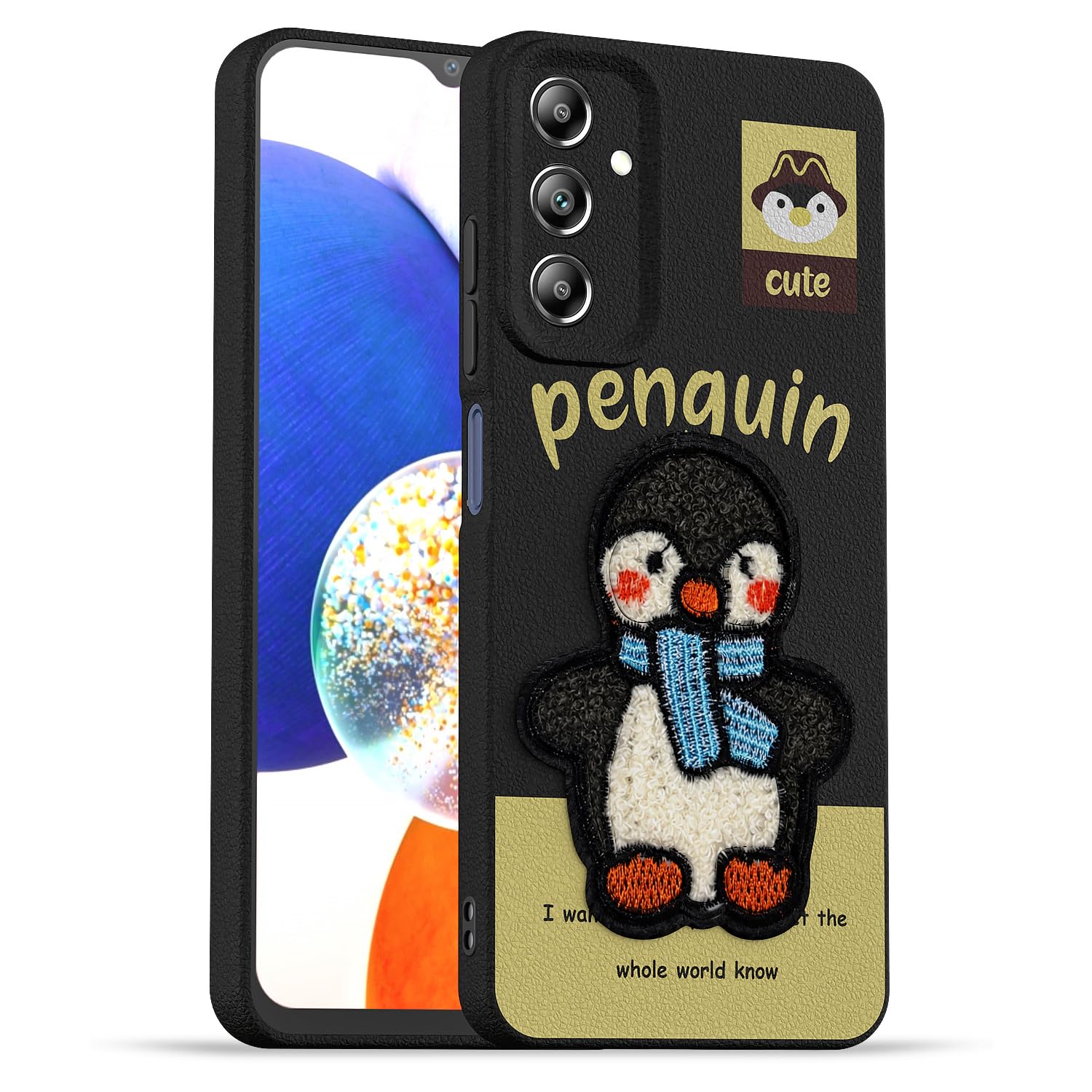 Pikkme Samsung A14 4G/A14 5G Plush Patch black mobile cover