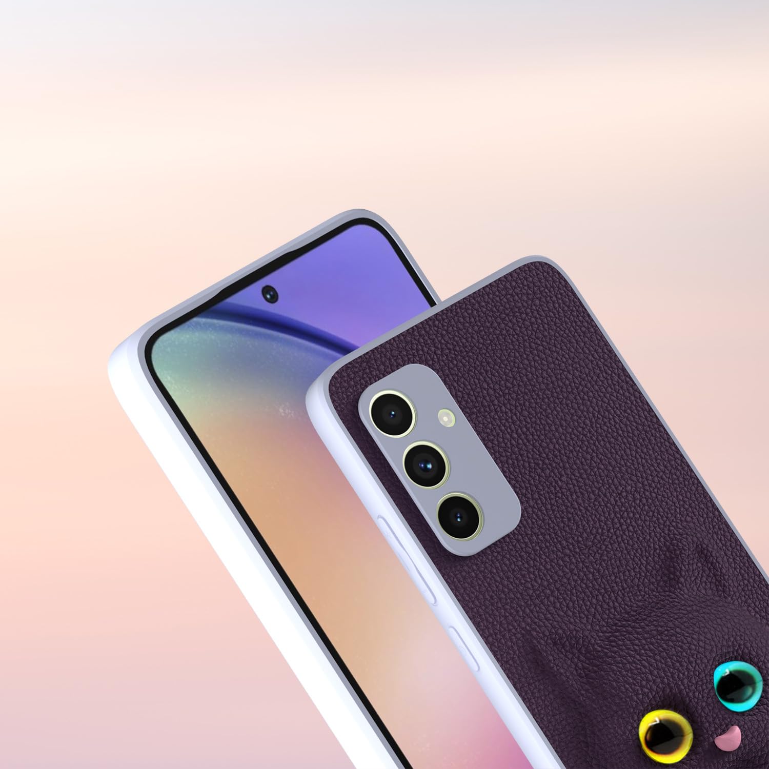 Pikkme Samsung Galaxy A54 5G Kitty Back Cover (Purple)