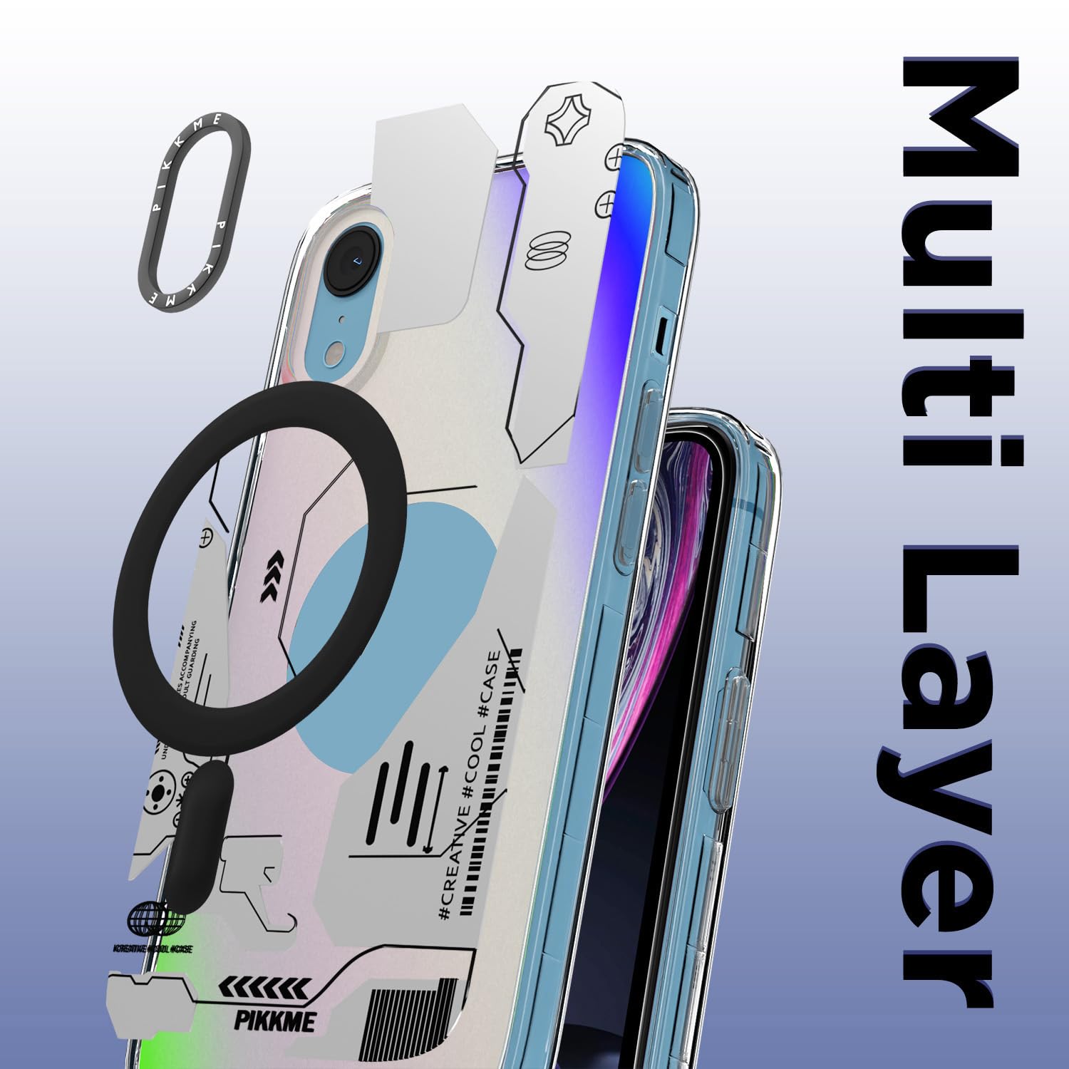 Pikkme iPhone XR Printmagsafe Back Cover (White)