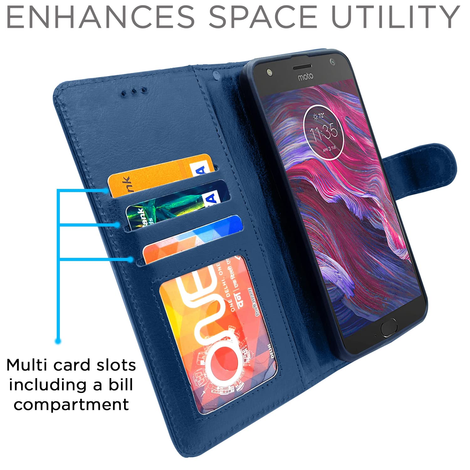Blue Wallet mobile flip cover for Moto X4 – Pikkme – photo 3