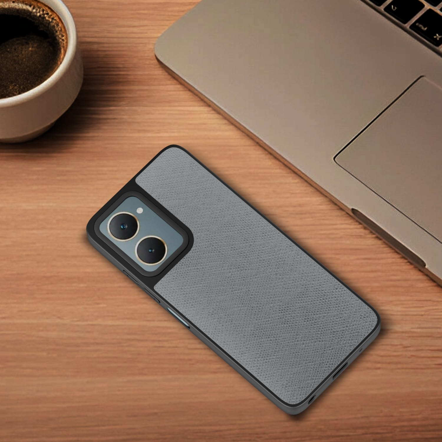 iQOO Z9 Lite 5G/Vivo T3 Lite 5G/Vivo Y18/Y18e/Y03 Leatherback back cover in grey by Pikkme – photo 4