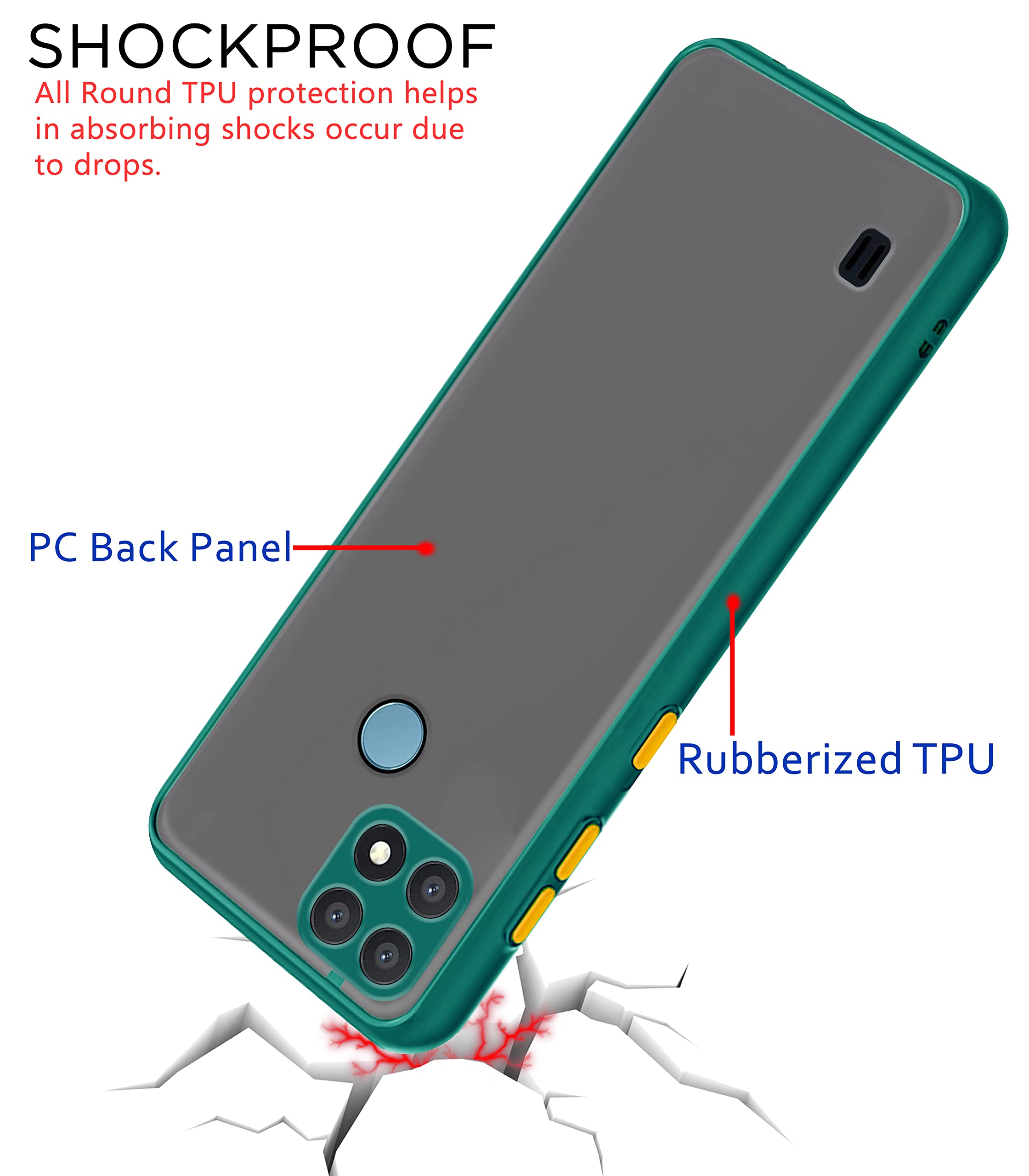 Realme C21 Hybrid mobile cover in green by Pikkme – photo 4