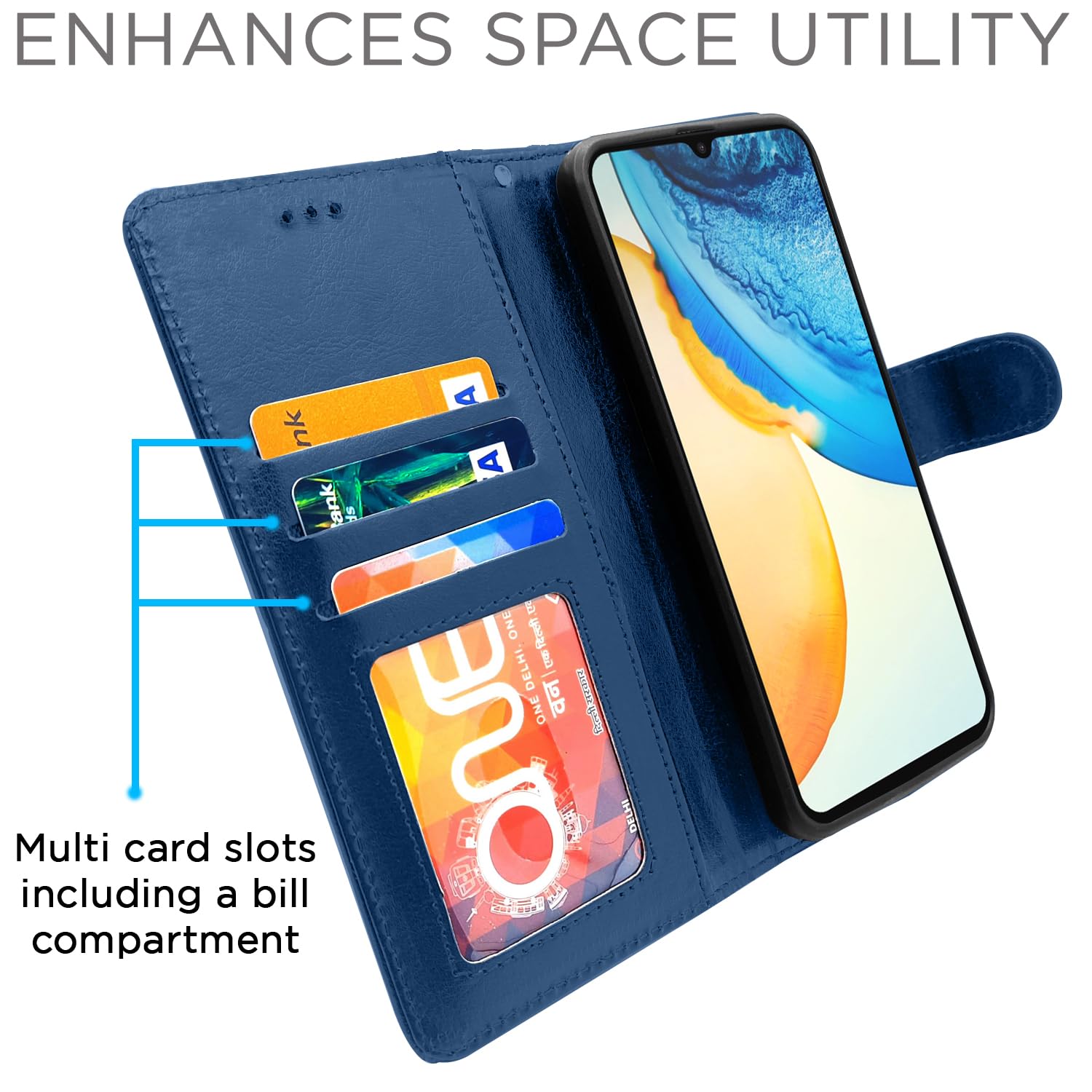 Pikkme Vivo V20 Pro Wallet blue flip case – photo 2